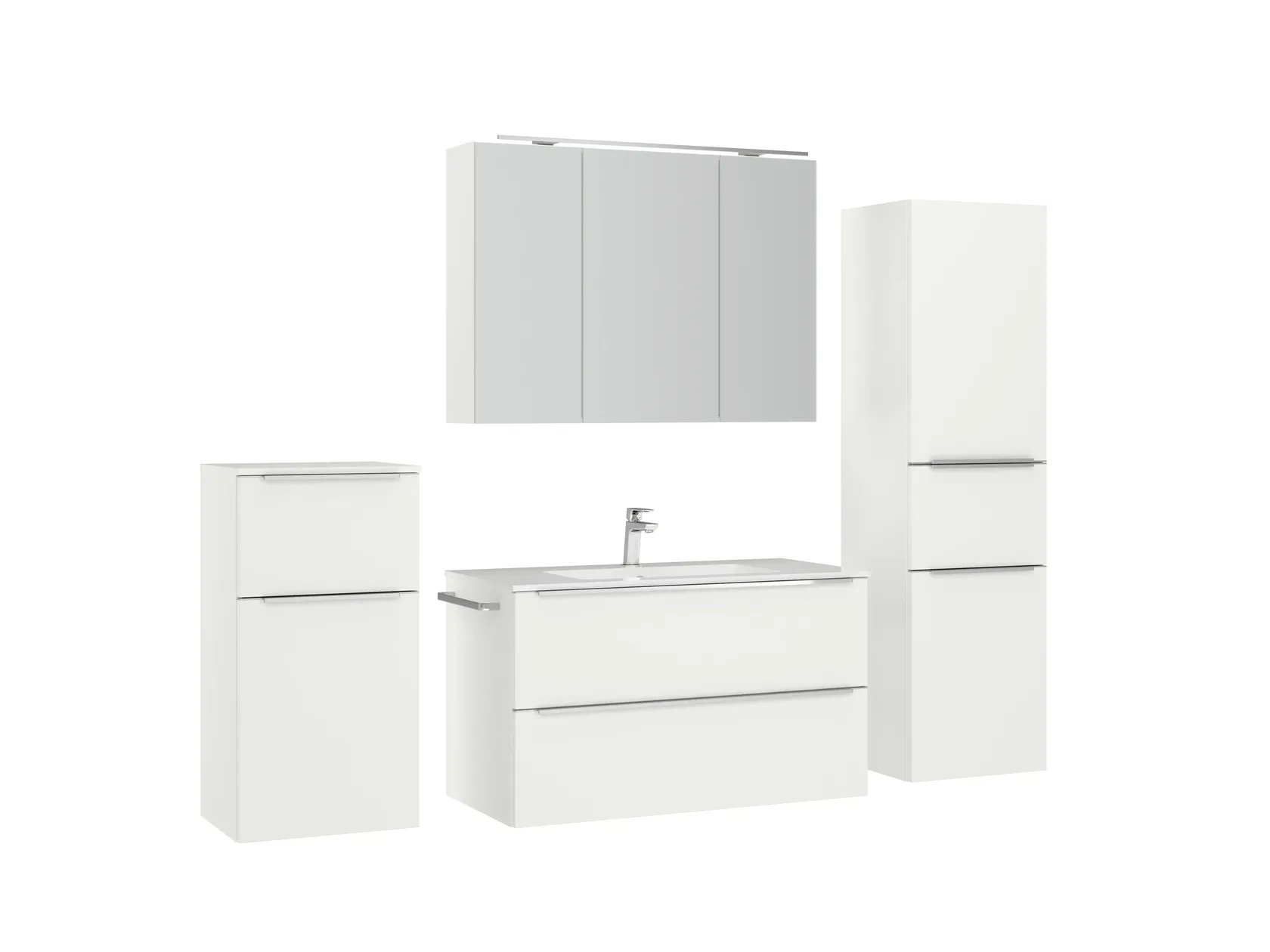 Atlas Ensemble sous vasque avec miroir et colonnes 3