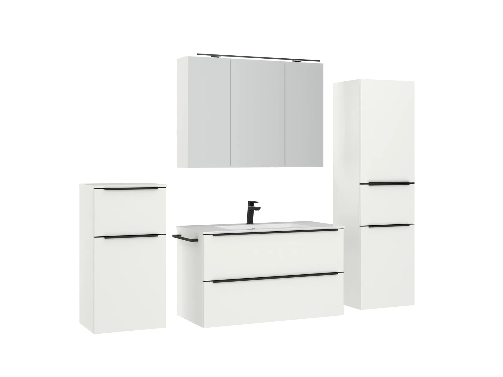 Atlas Ensemble sous vasque avec miroir et colonnes 3