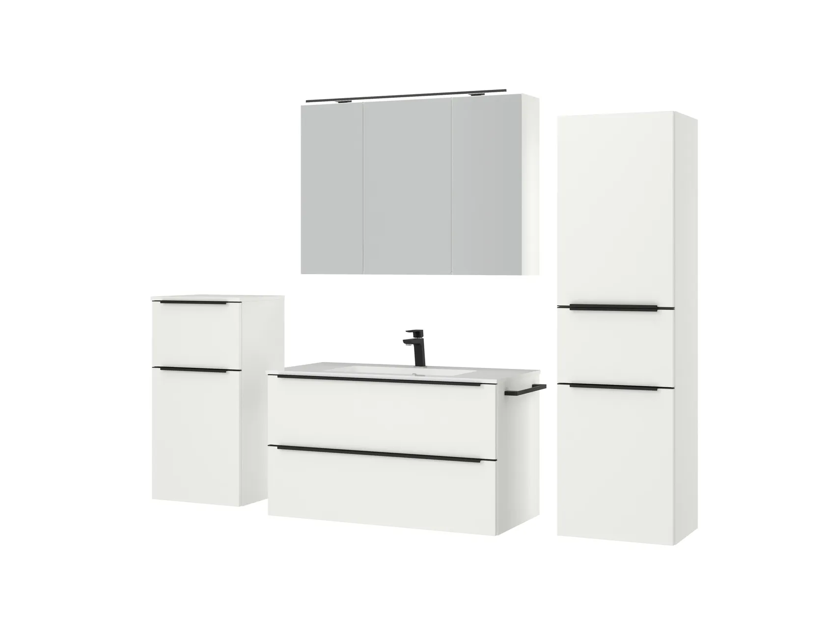 Atlas Ensemble sous vasque avec miroir et colonnes 5