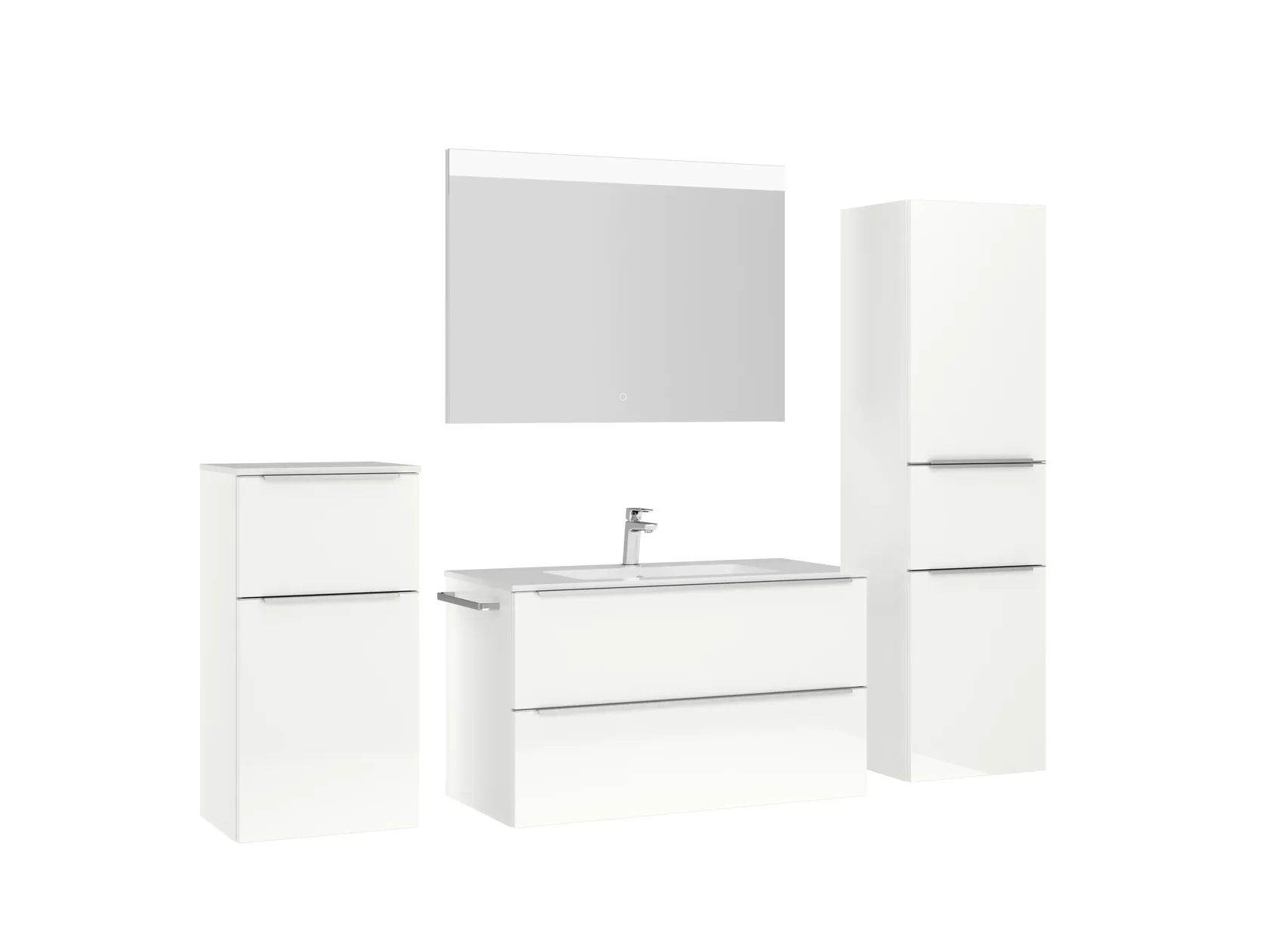 Atlas Ensemble sous vasque avec miroir et colonnes 3