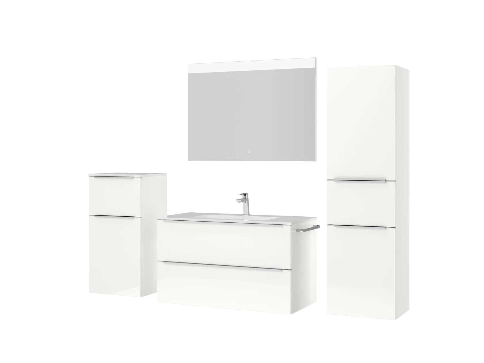 Atlas Ensemble sous vasque avec miroir et colonnes 5