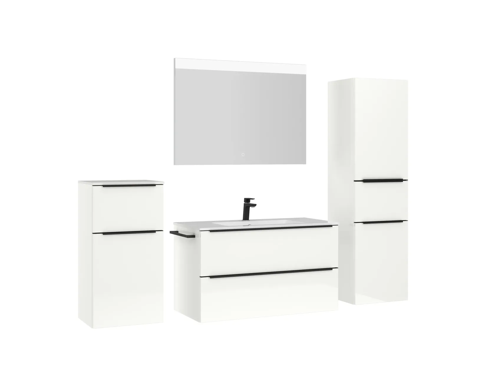 Atlas Ensemble sous vasque avec miroir et colonnes 3