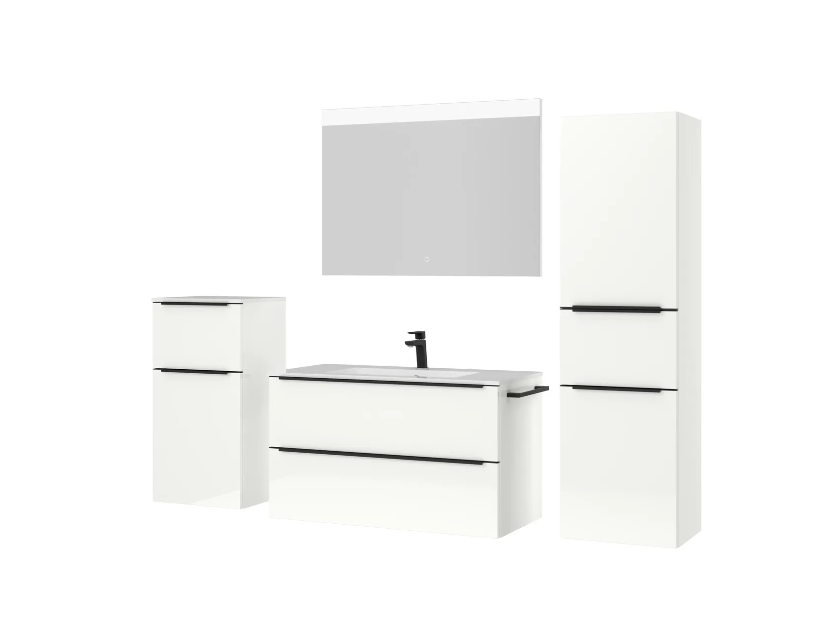 Atlas Ensemble sous vasque avec miroir et colonnes 5