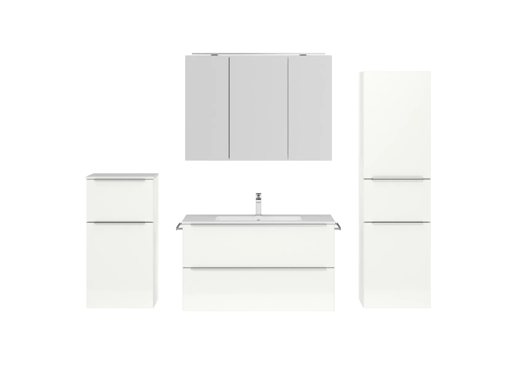 Atlas Ensemble sous vasque avec miroir et colonnes 1