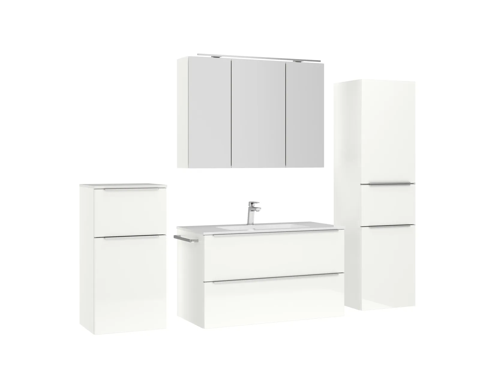 Atlas Ensemble sous vasque avec miroir et colonnes 3