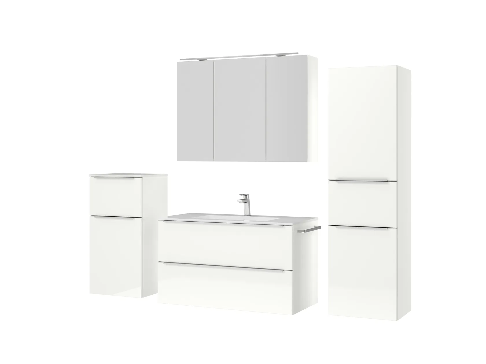 Atlas Ensemble sous vasque avec miroir et colonnes 5