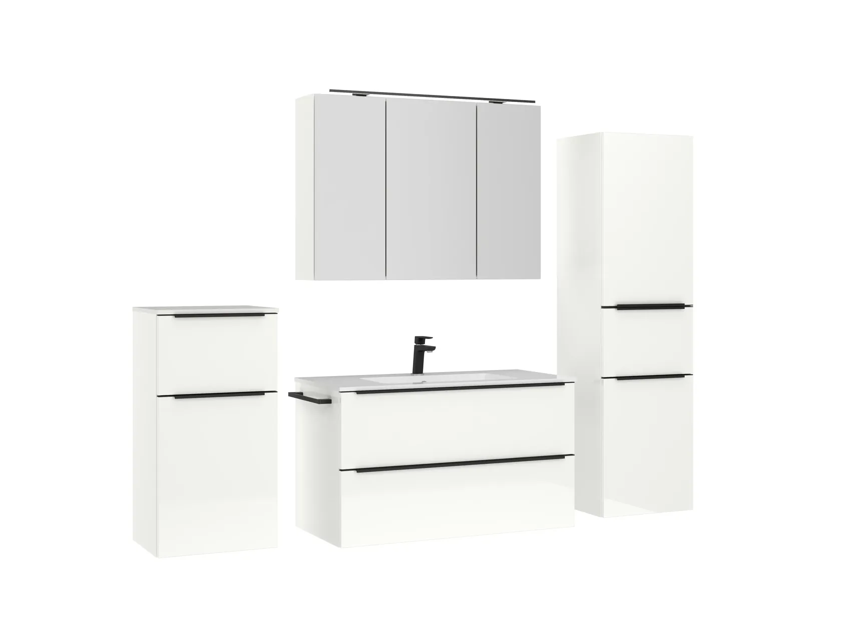 Atlas Ensemble sous vasque avec miroir et colonnes 3