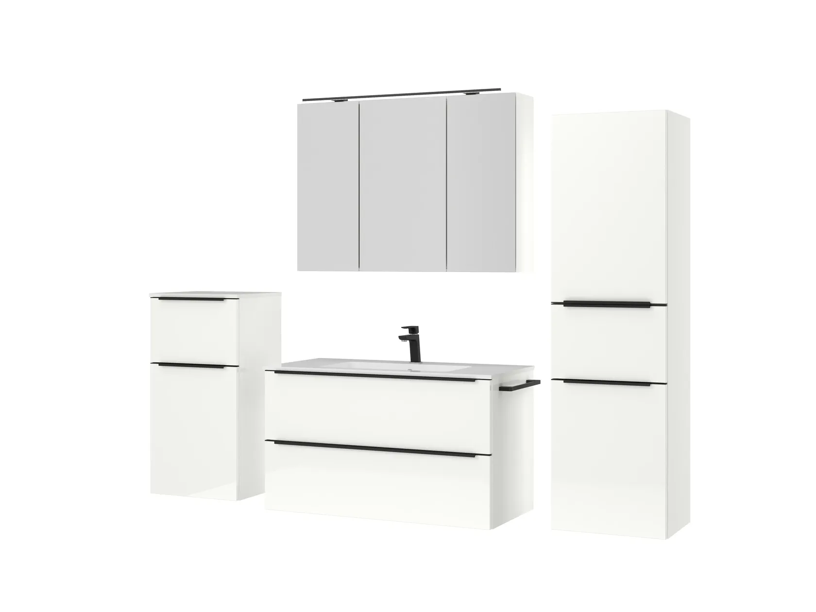 Atlas Ensemble sous vasque avec miroir et colonnes 5