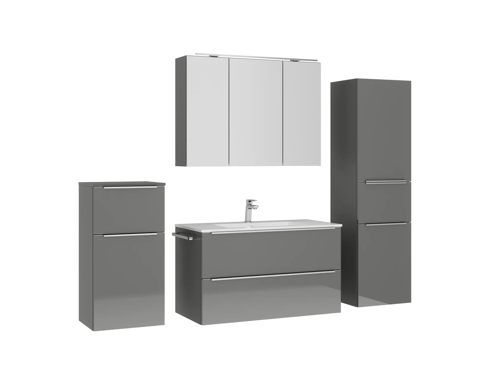 Atlas Ensemble sous vasque avec miroir et colonnes 3