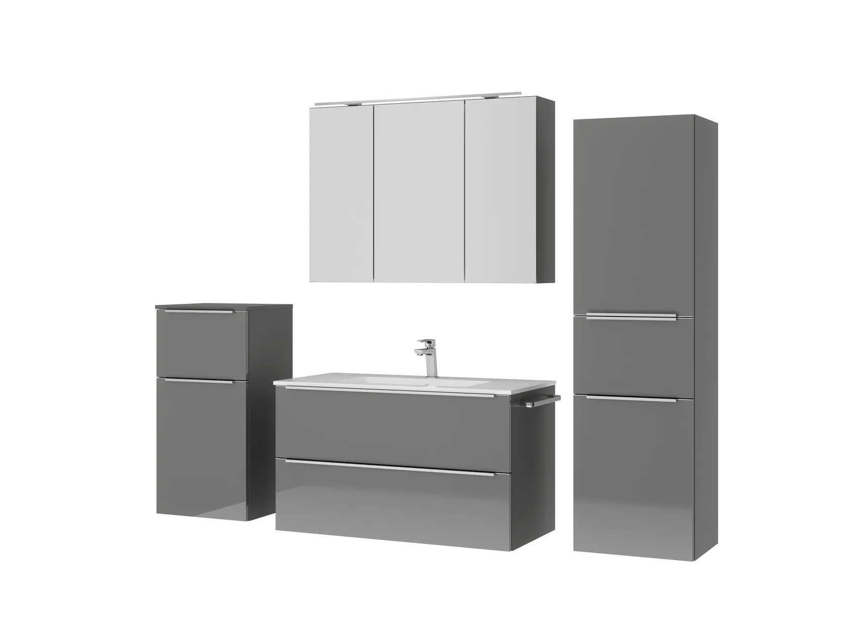 Atlas Ensemble sous vasque avec miroir et colonnes 5