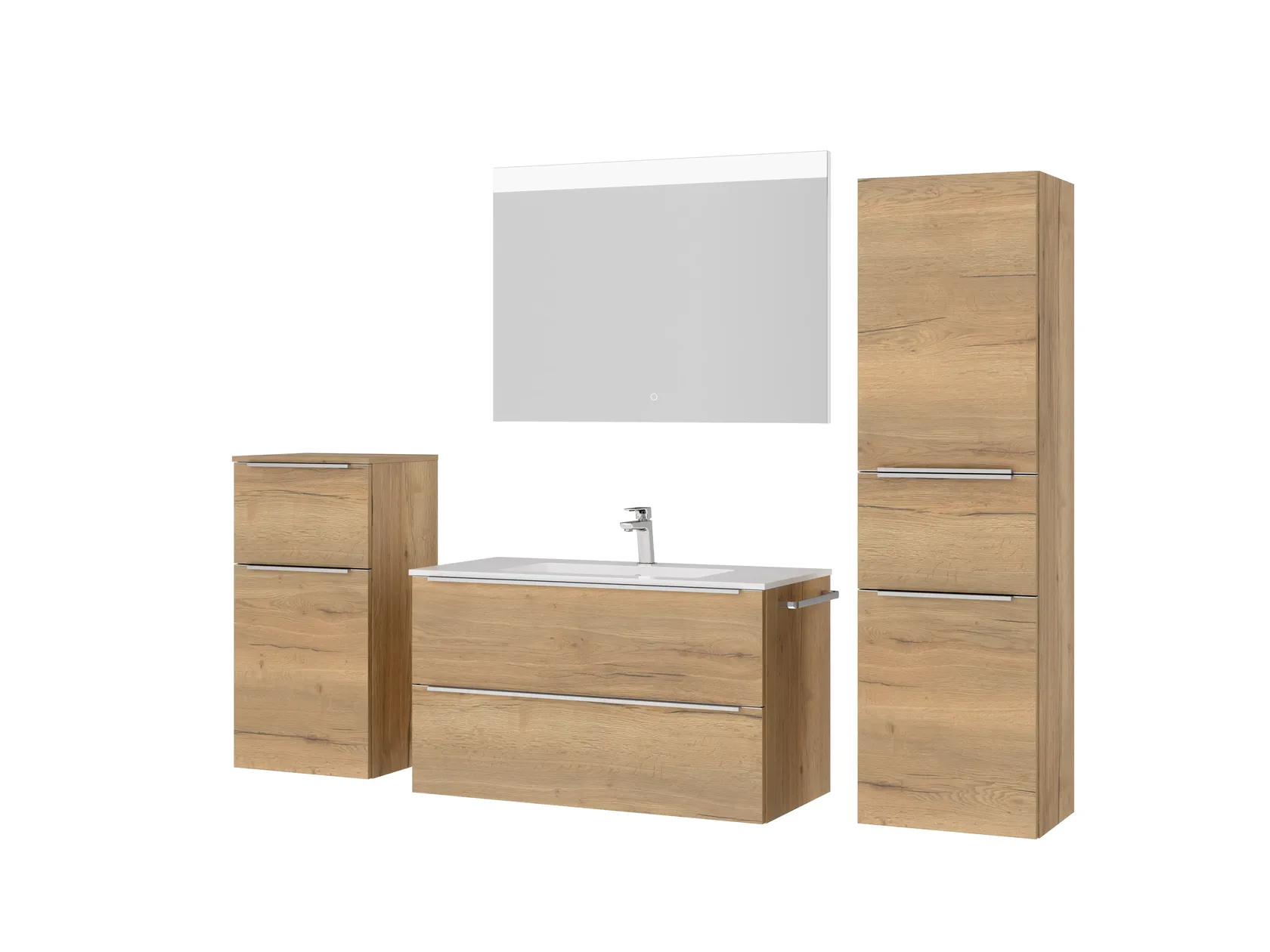 Atlas Ensemble sous vasque avec miroir et colonnes 5