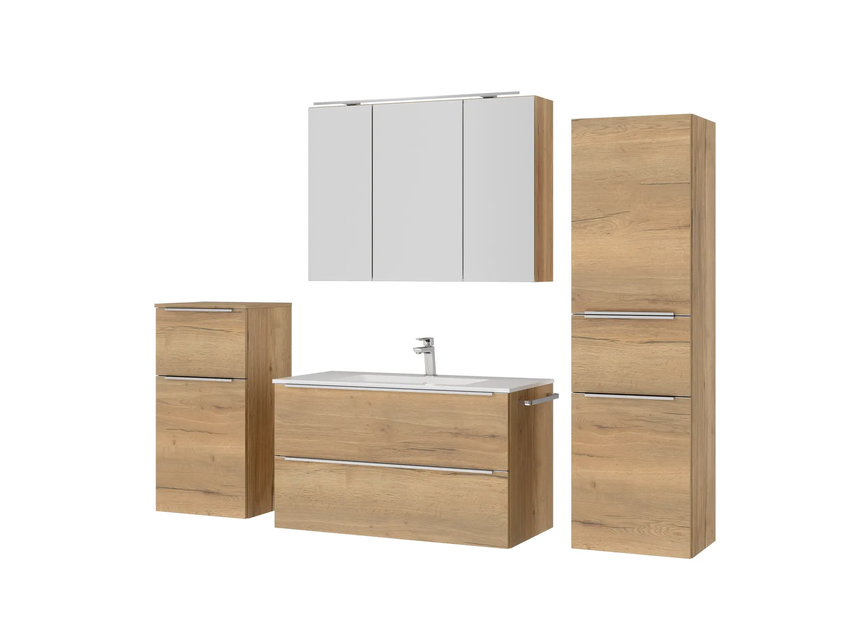 Atlas Ensemble sous vasque avec miroir et colonnes 5