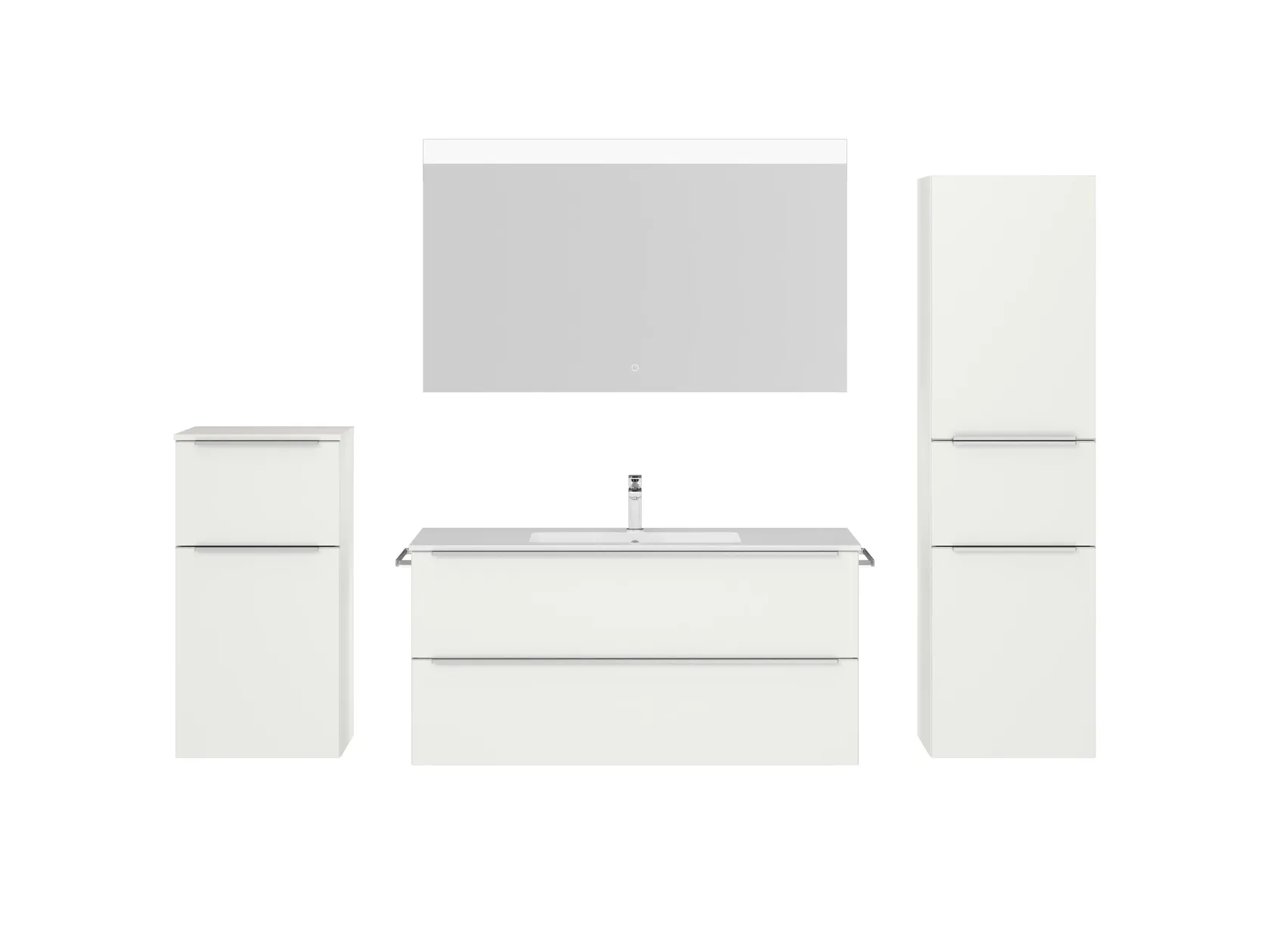 Atlas Ensemble sous vasque avec miroir et colonnes 1