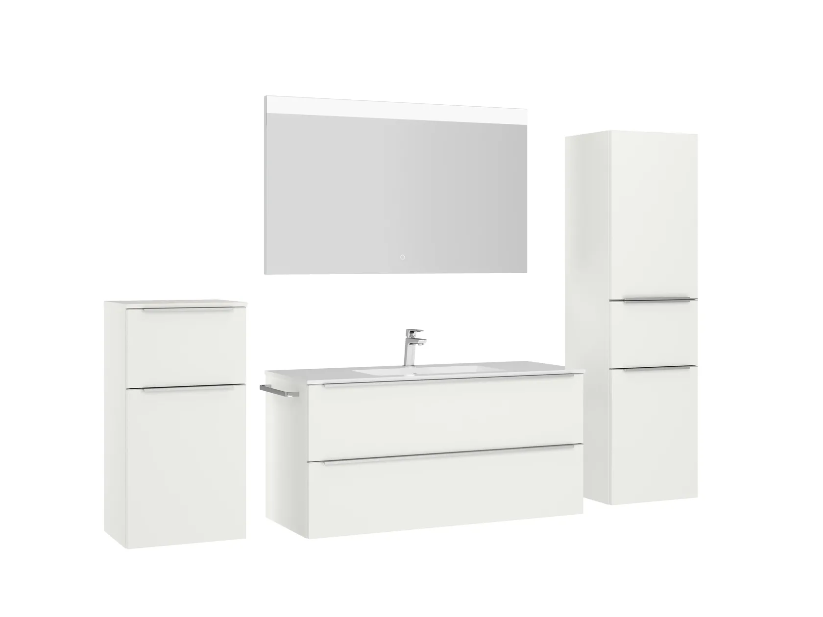 Atlas Ensemble sous vasque avec miroir et colonnes 3