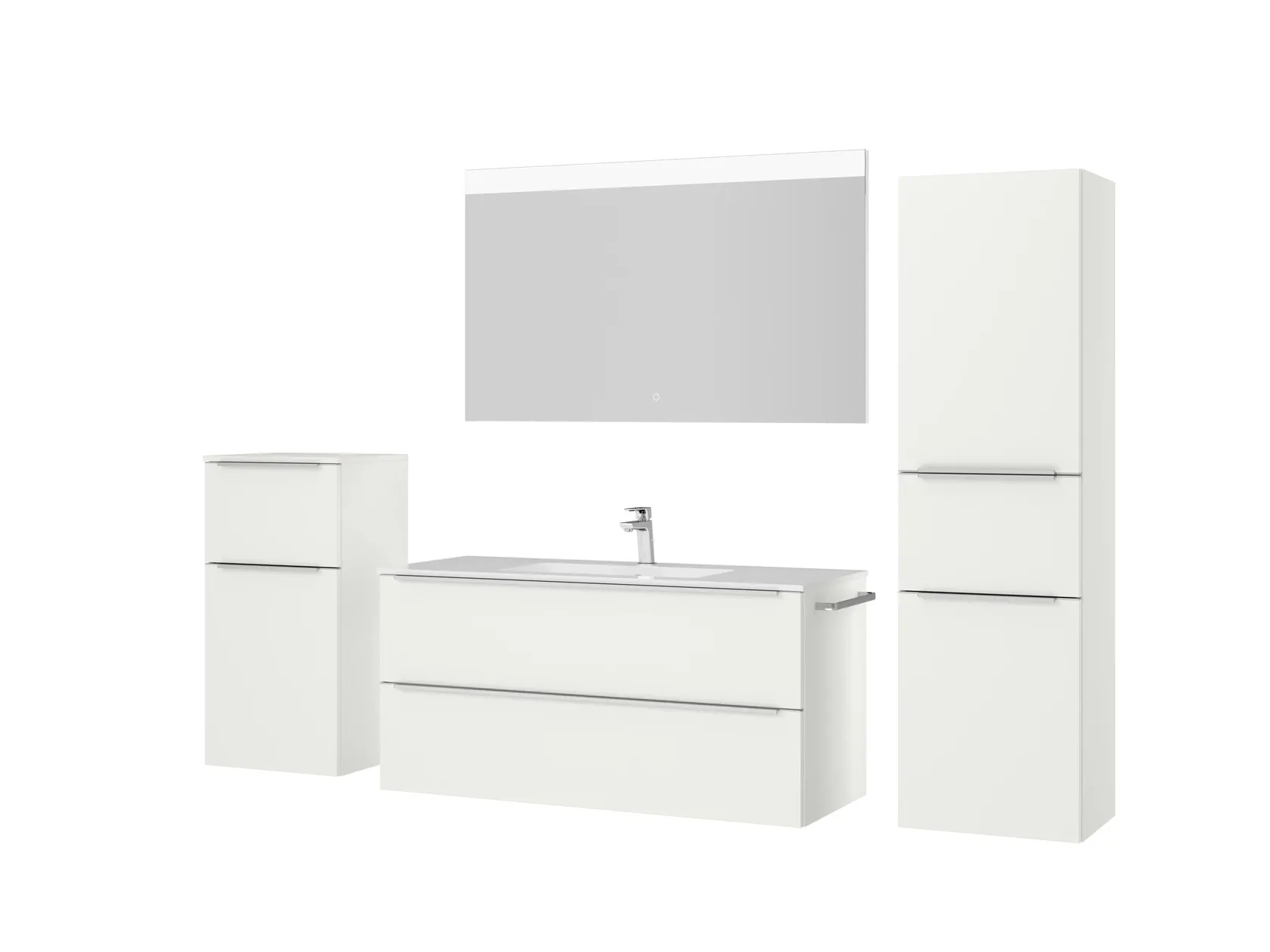 Atlas Ensemble sous vasque avec miroir et colonnes 5