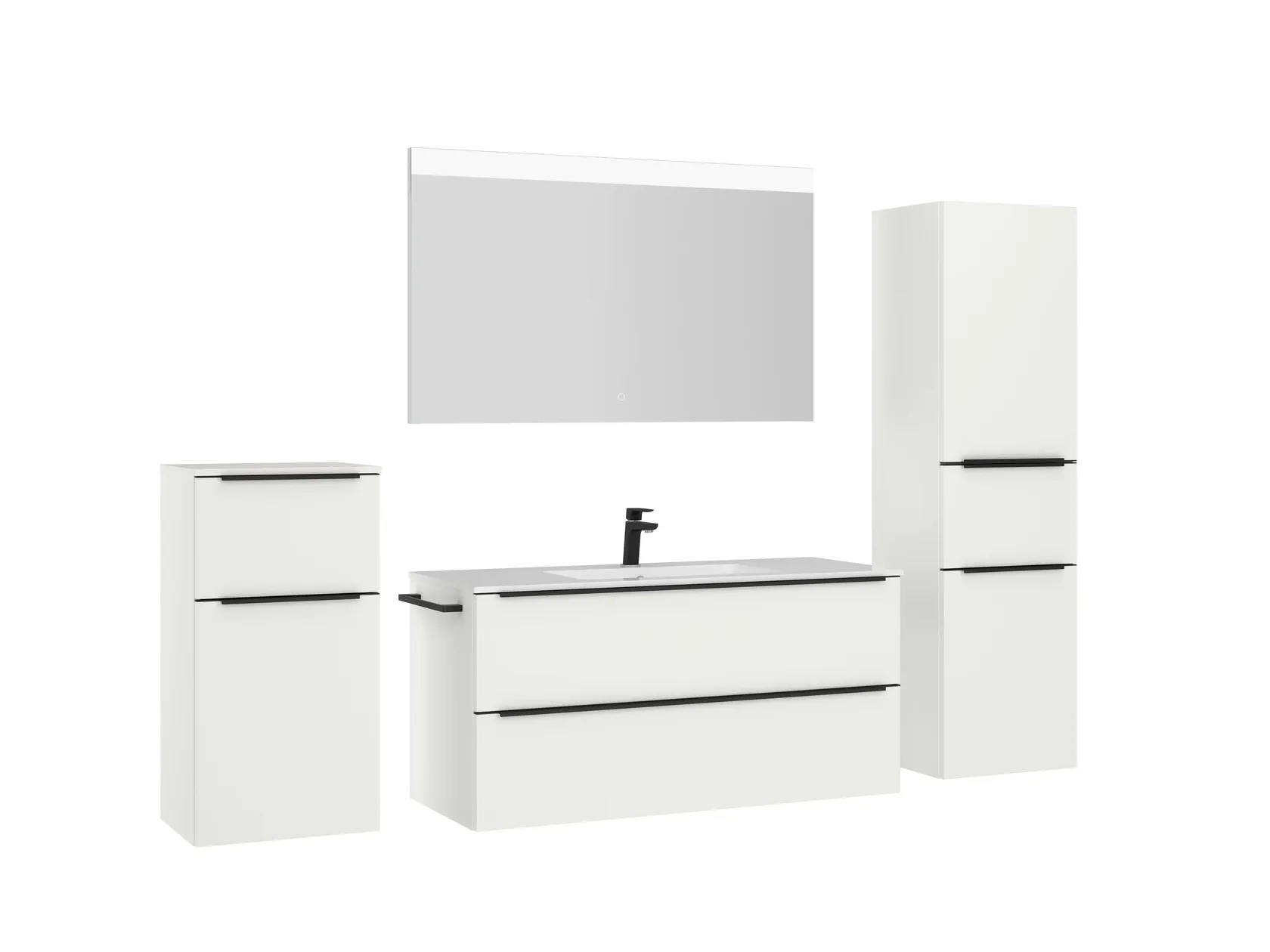 Atlas Ensemble sous vasque avec miroir et colonnes 3