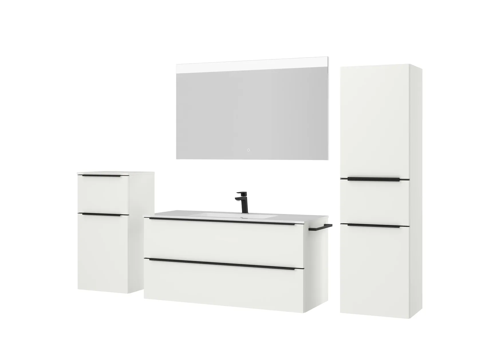 Atlas Ensemble sous vasque avec miroir et colonnes 5