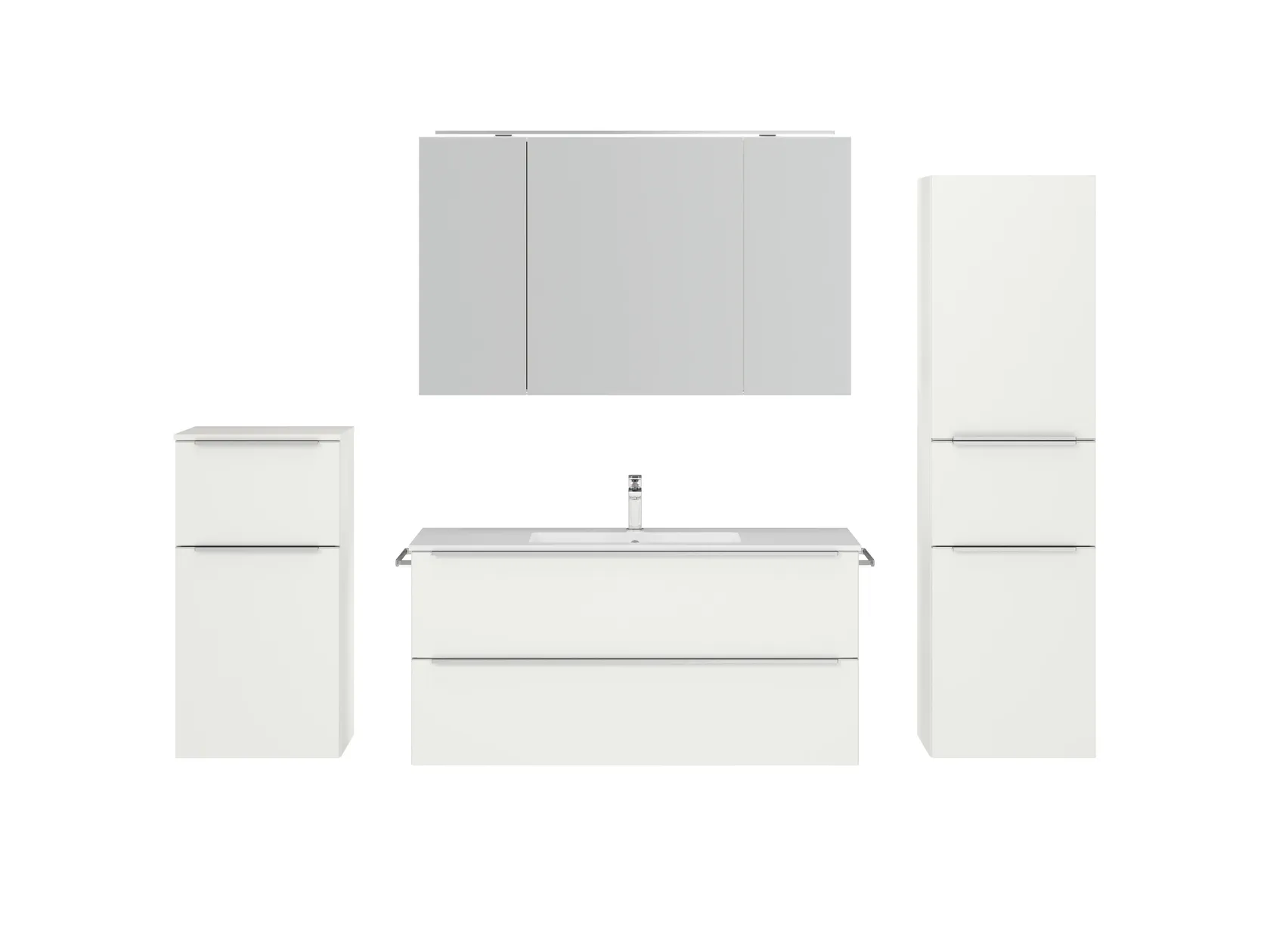 Atlas Ensemble sous vasque avec miroir et colonnes 1