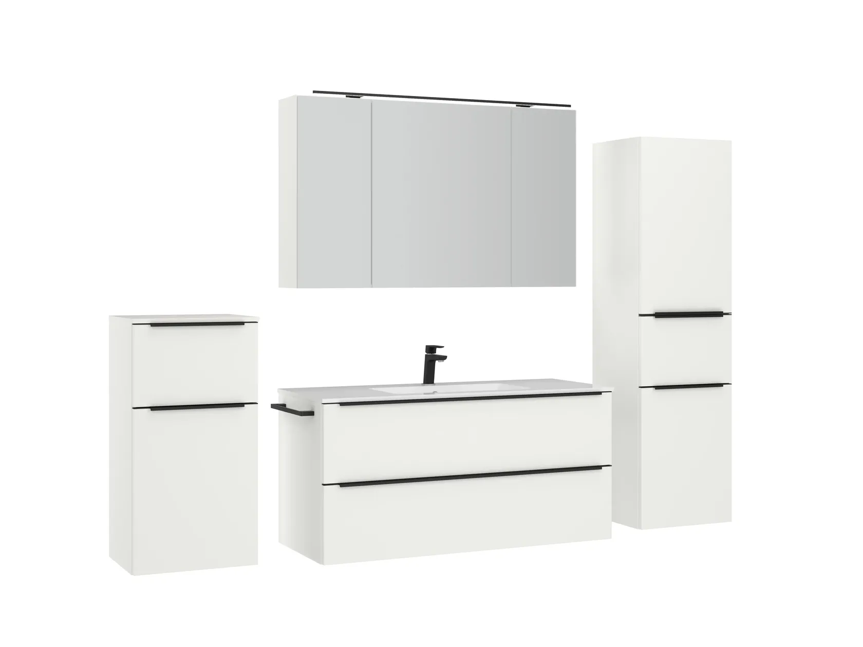 Atlas Ensemble sous vasque avec miroir et colonnes 3