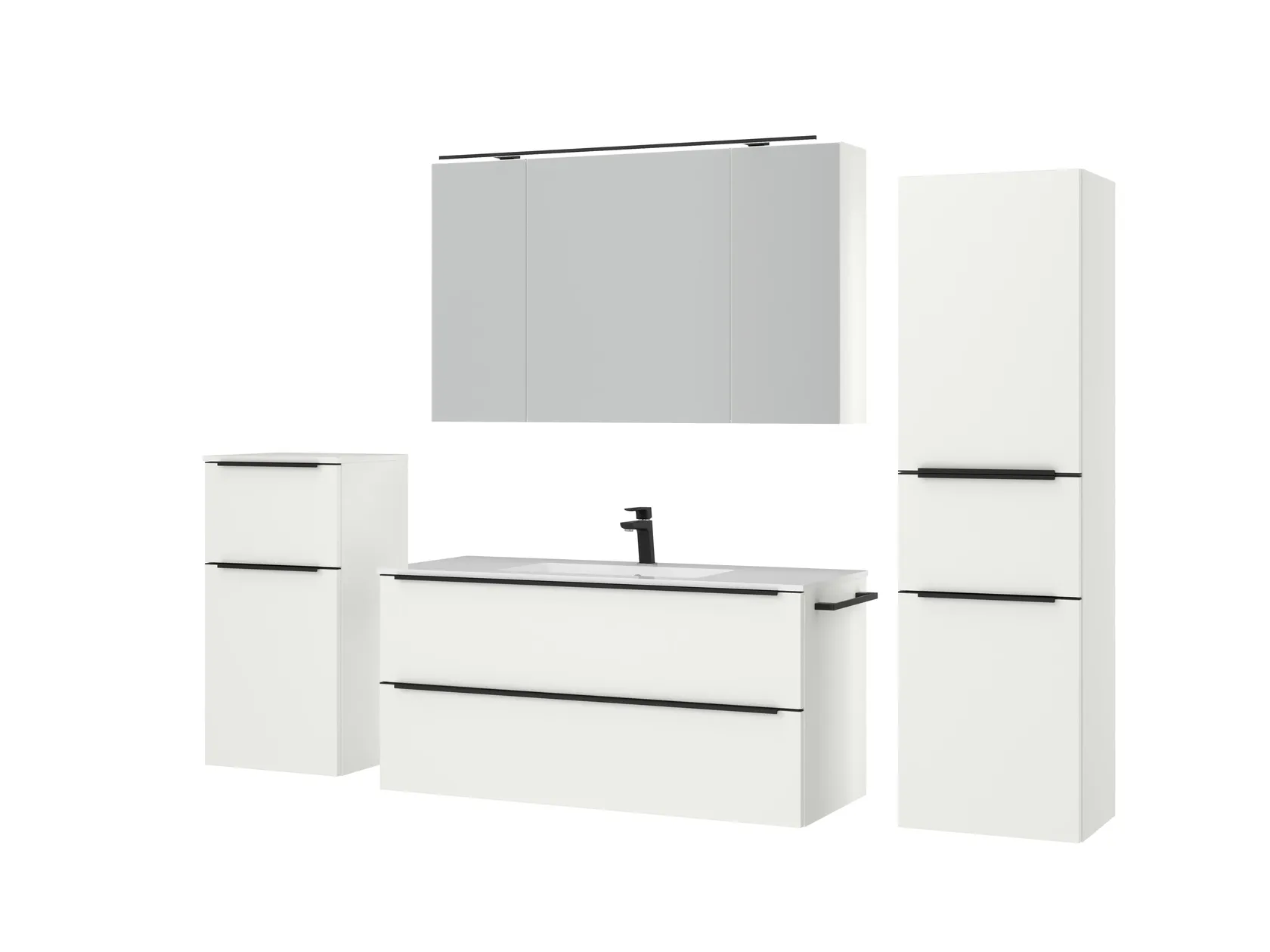 Atlas Ensemble sous vasque avec miroir et colonnes 5