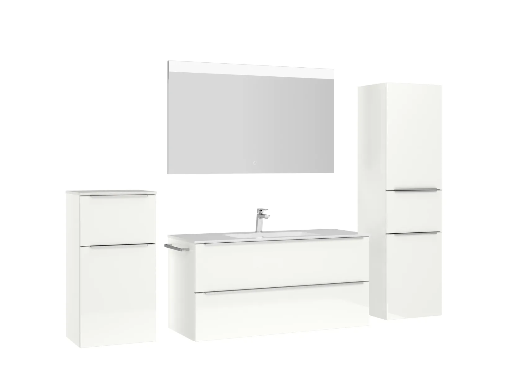 Atlas Ensemble sous vasque avec miroir et colonnes 3