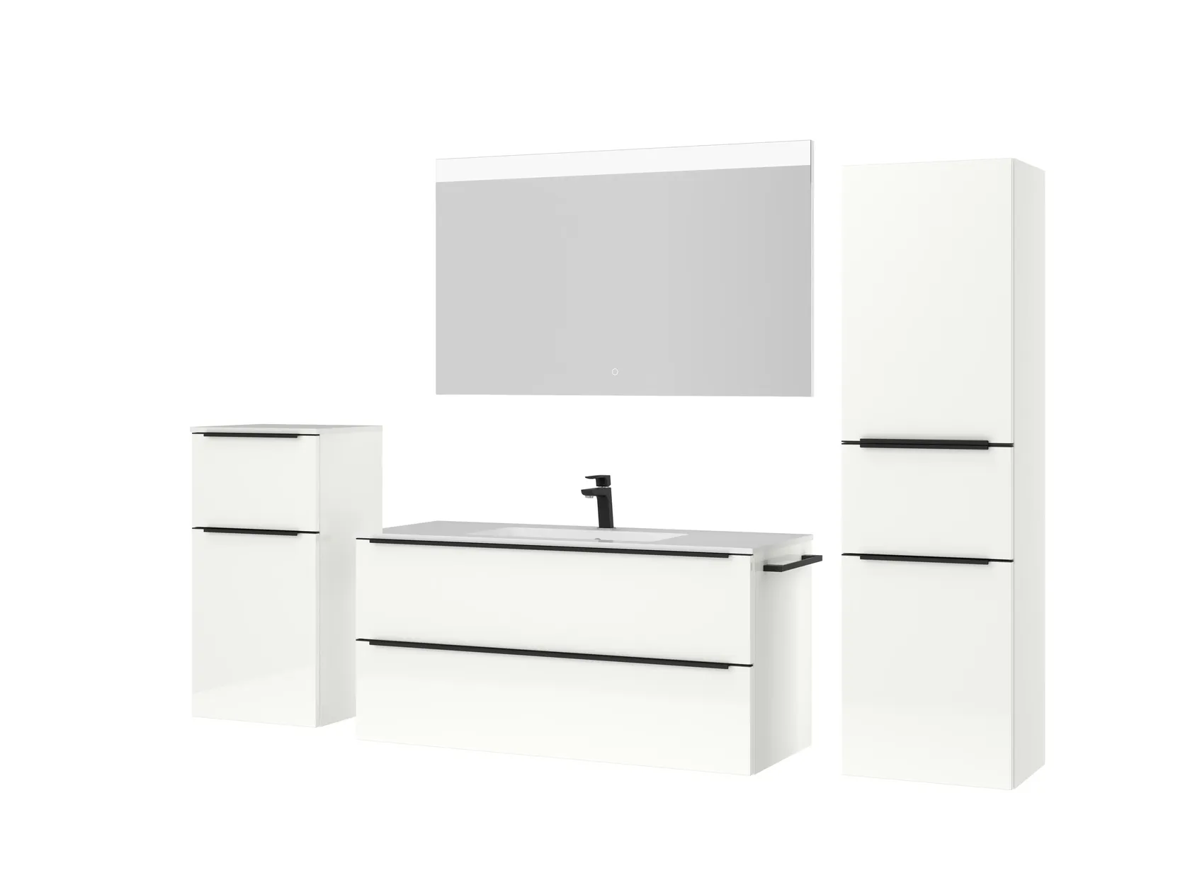 Atlas Ensemble sous vasque avec miroir et colonnes 5