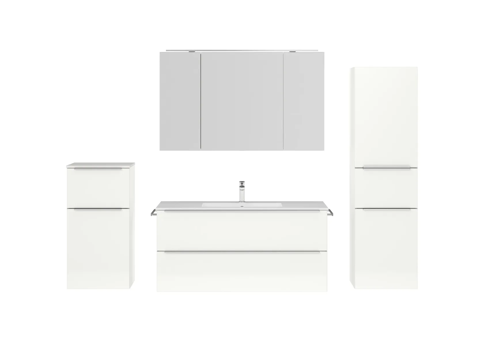 Atlas Ensemble sous vasque avec miroir et colonnes 1