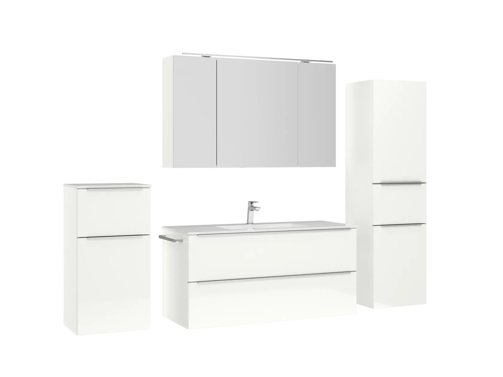 Atlas Ensemble sous vasque avec miroir et colonnes 3