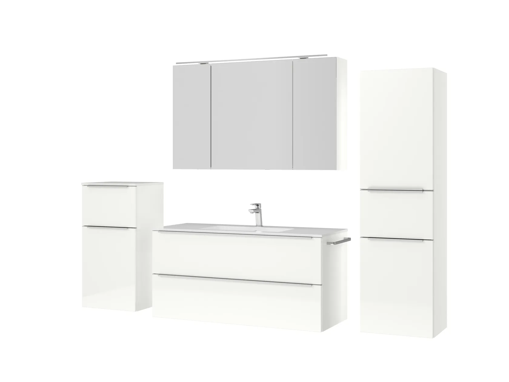 Atlas Ensemble sous vasque avec miroir et colonnes 5