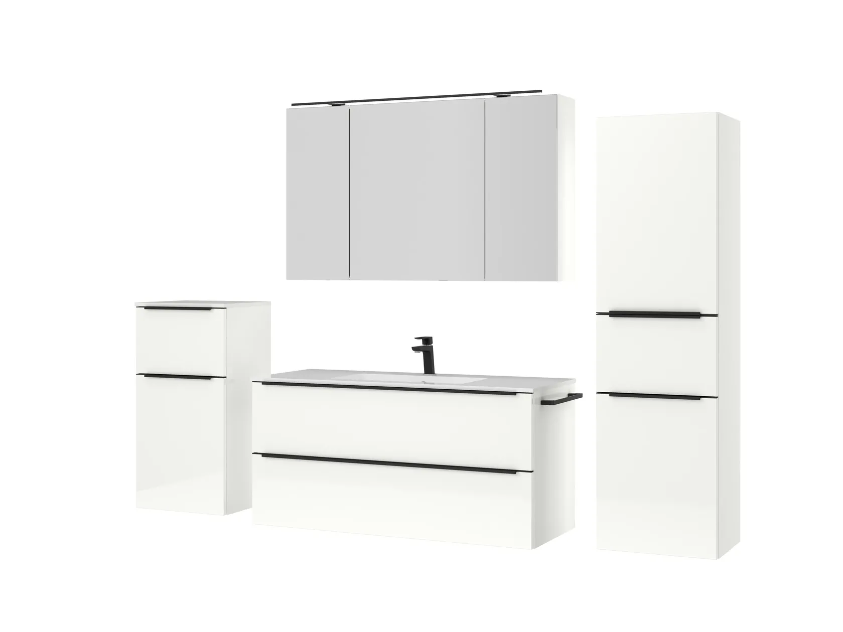 Atlas Ensemble sous vasque avec miroir et colonnes 5