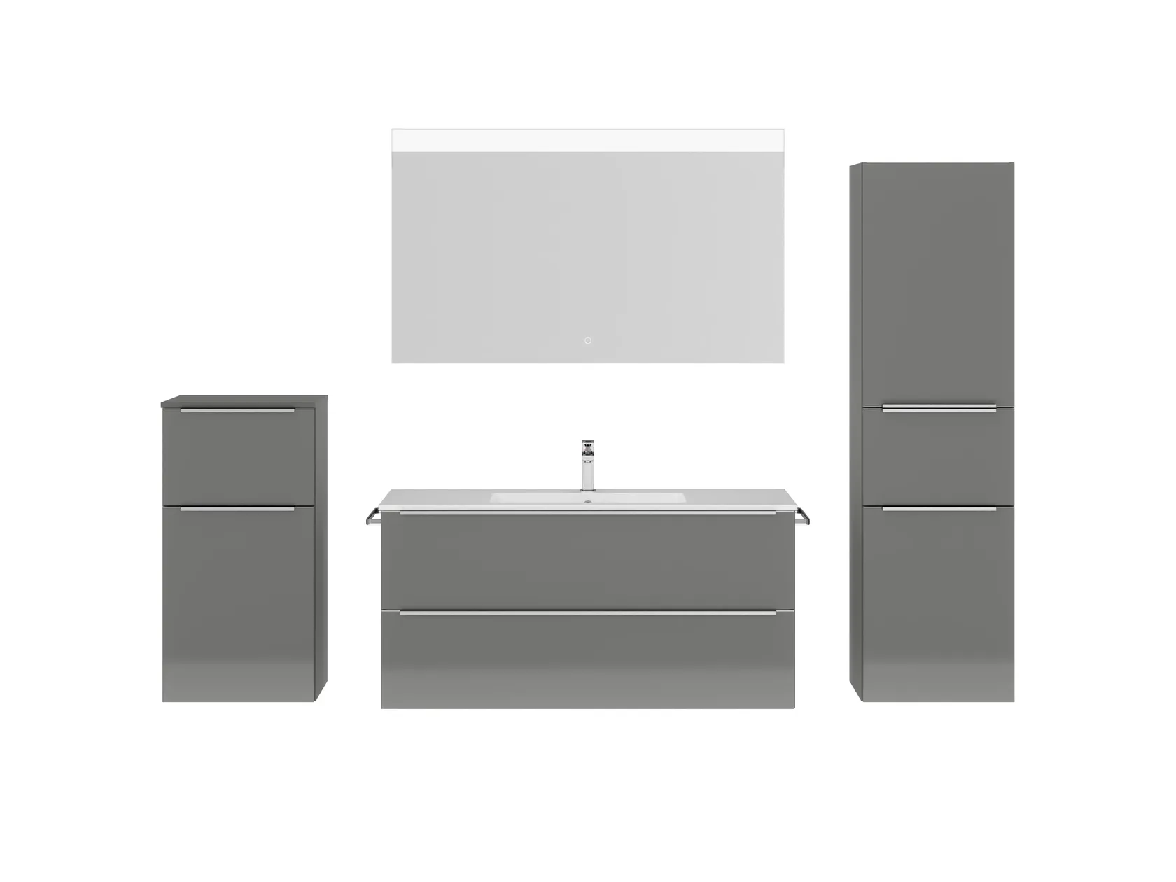 Atlas Ensemble sous vasque avec miroir et colonnes 1