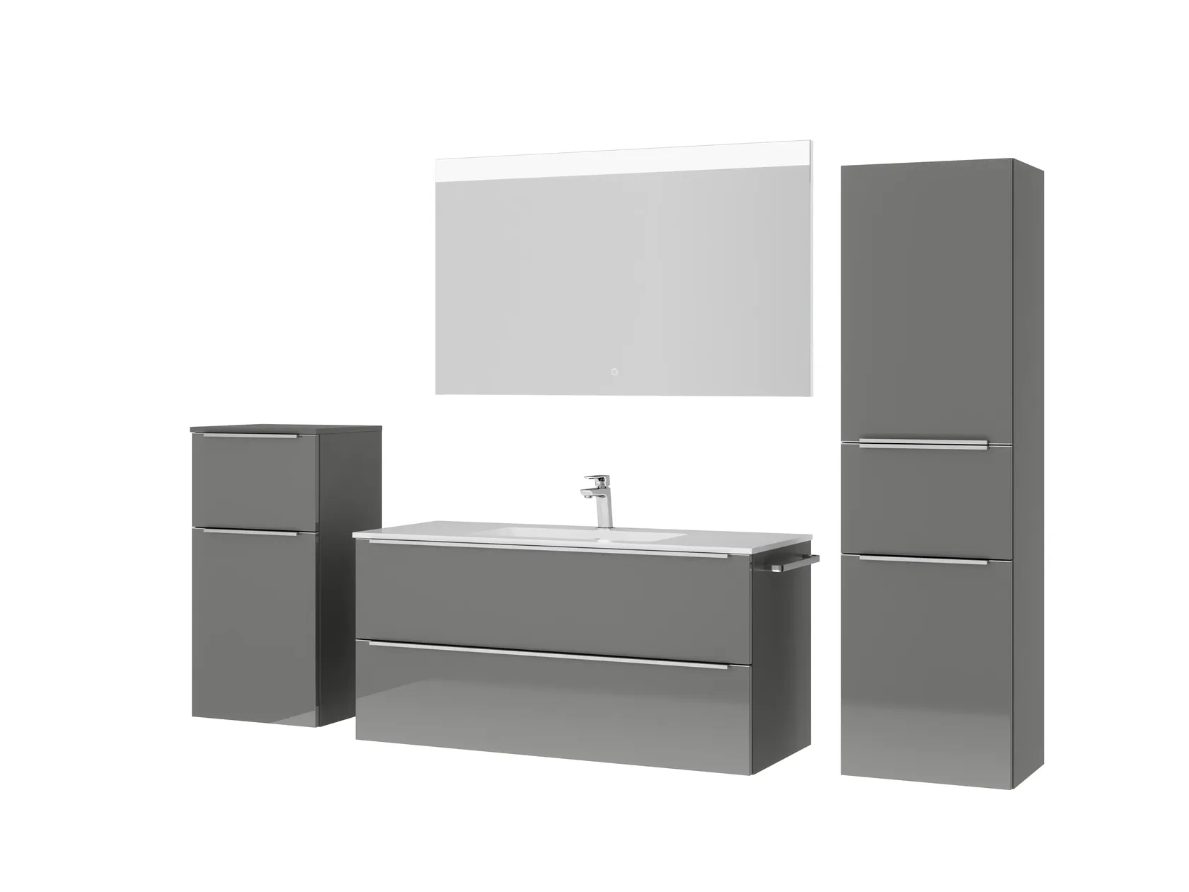 Atlas Ensemble sous vasque avec miroir et colonnes 5