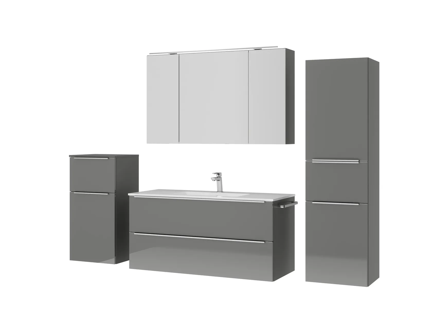 Atlas Ensemble sous vasque avec miroir et colonnes 5