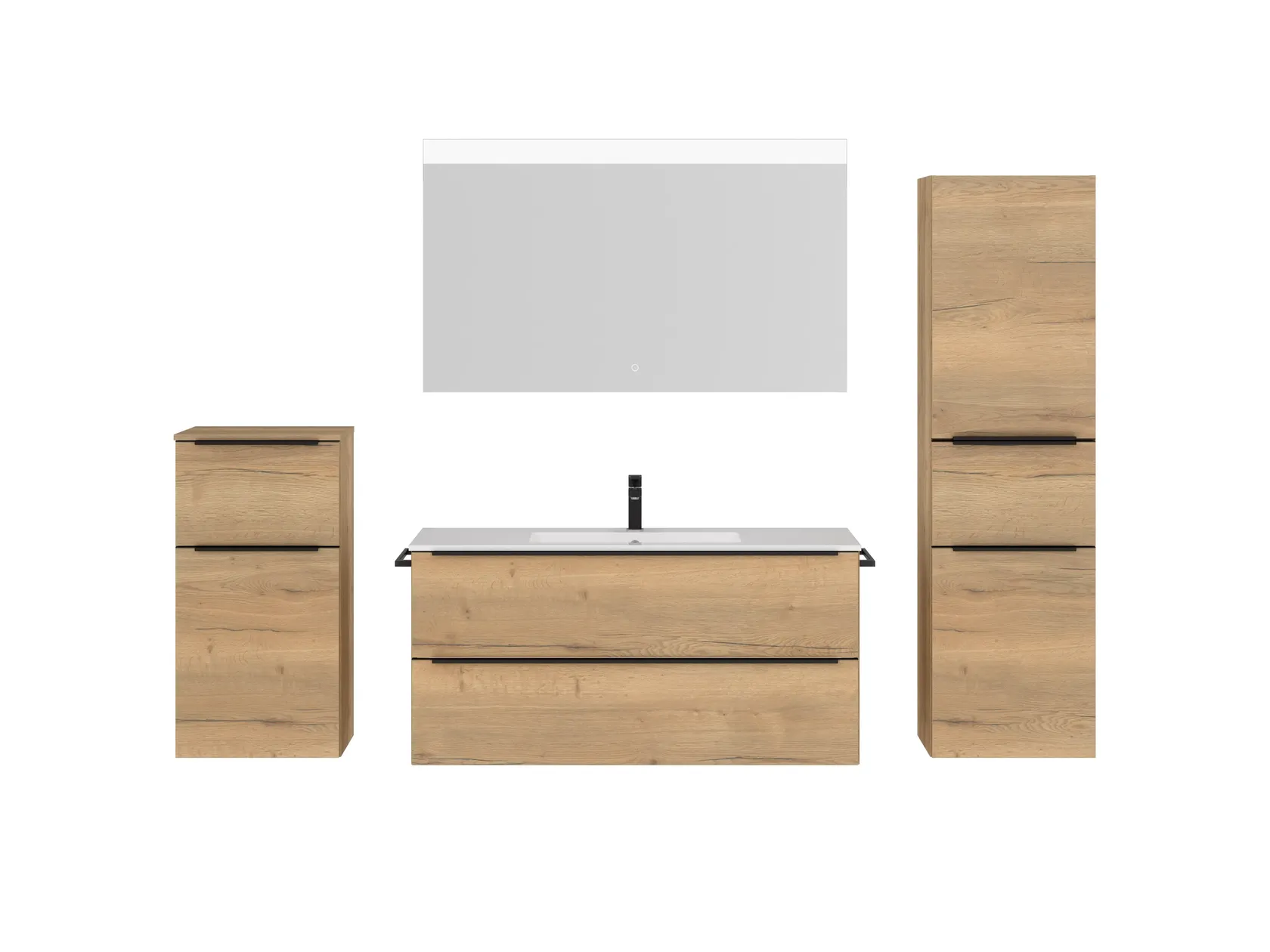 Atlas Ensemble sous vasque avec miroir et colonnes 1