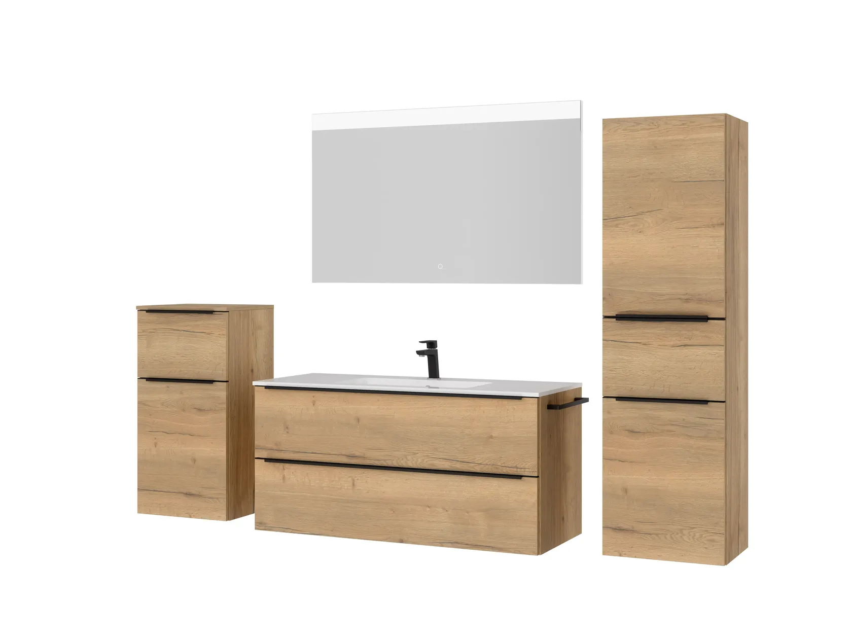 Atlas Ensemble sous vasque avec miroir et colonnes 5