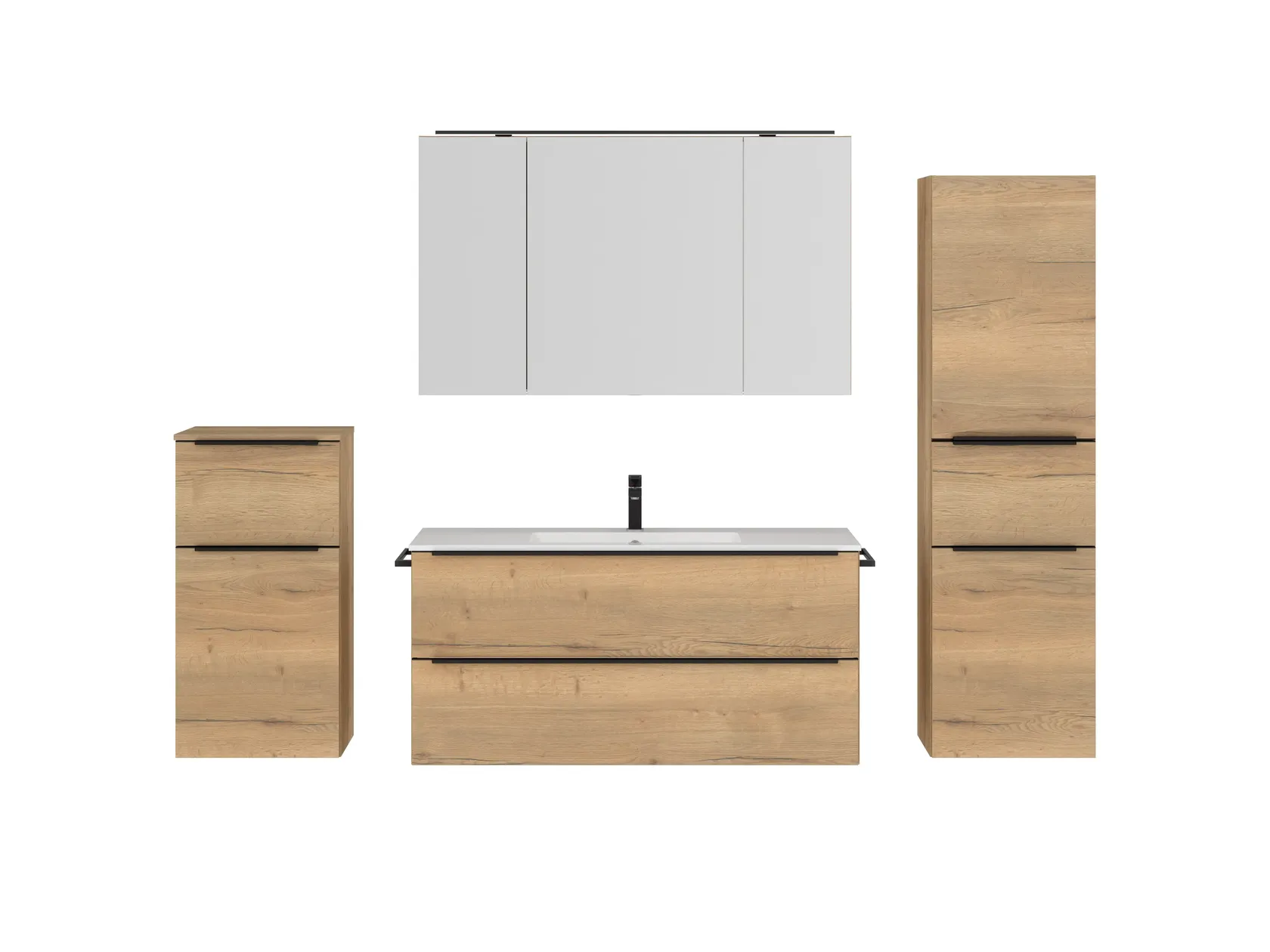 Atlas Ensemble sous vasque avec miroir et colonnes 1