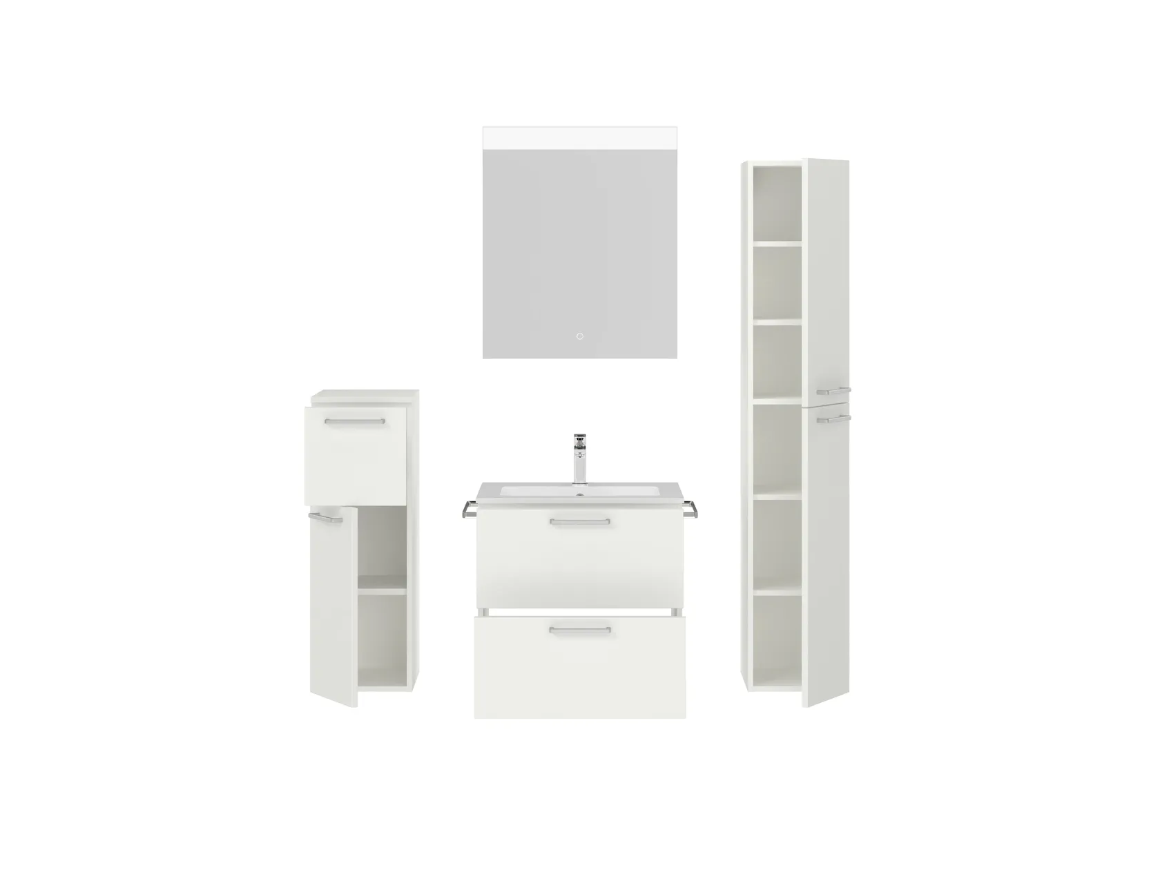 Atlas Ensemble sous vasque avec miroir et colonnes 2