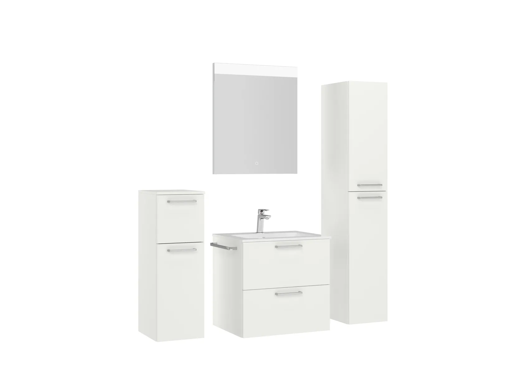 Atlas Ensemble sous vasque avec miroir et colonnes 3