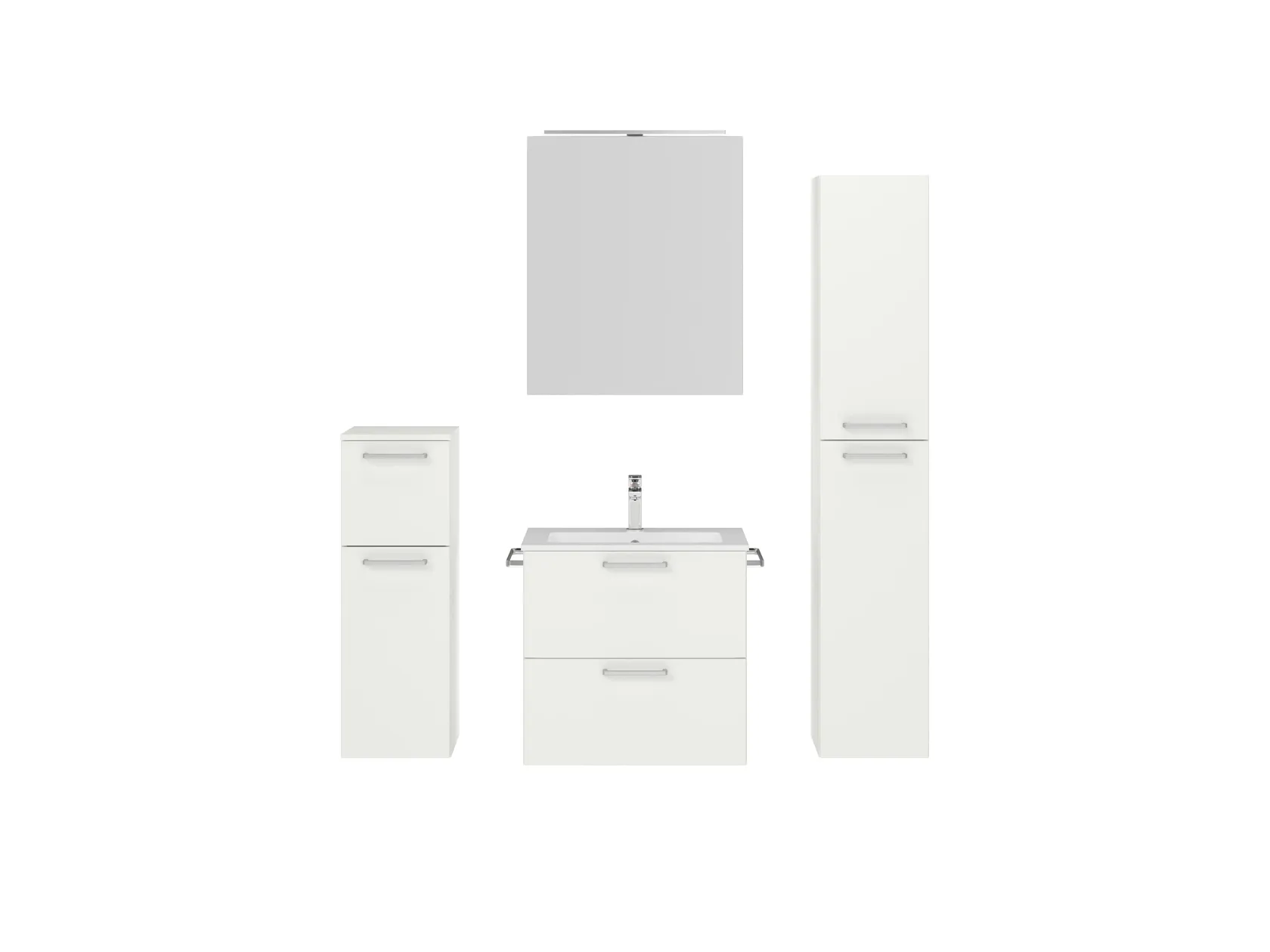 Atlas Ensemble sous vasque avec miroir et colonnes 1