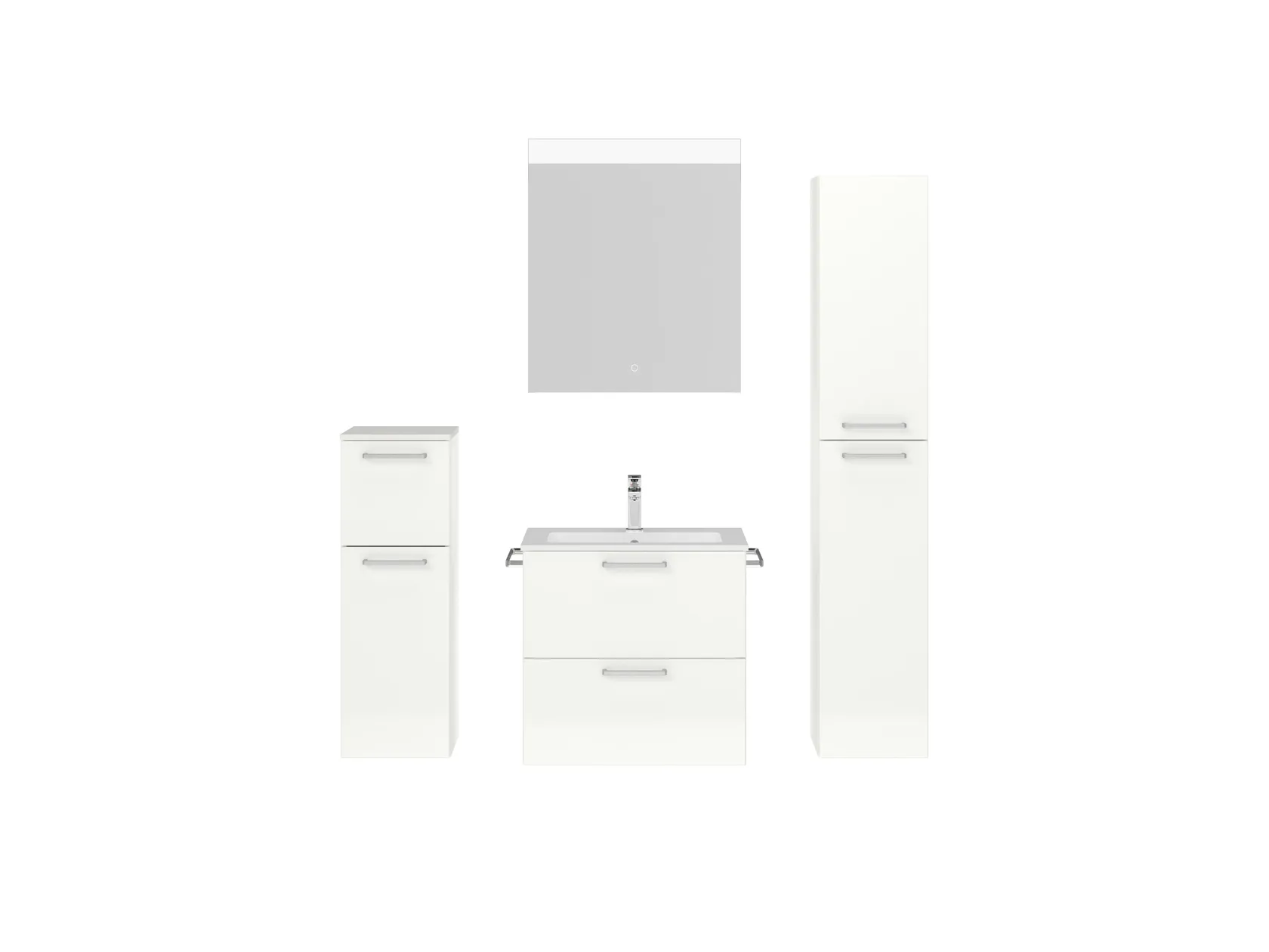 Atlas Ensemble sous vasque avec miroir et colonnes 1