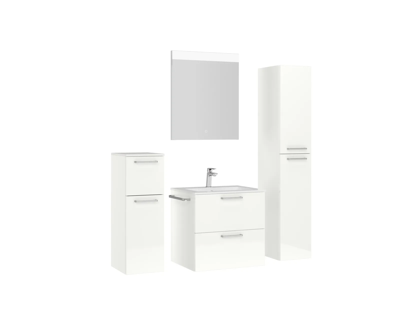 Atlas Ensemble sous vasque avec miroir et colonnes 3