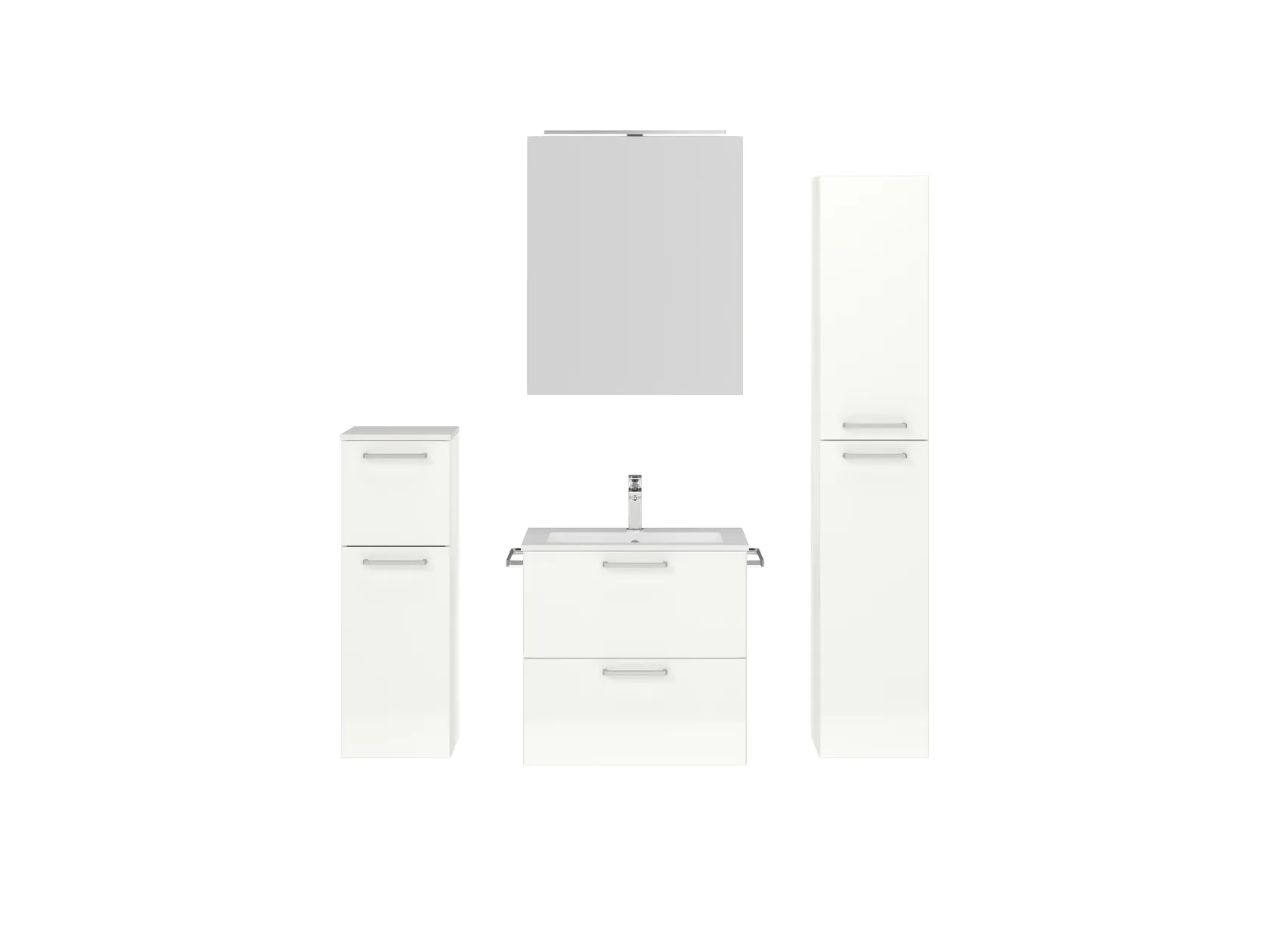 Atlas Ensemble sous vasque avec miroir et colonnes 1