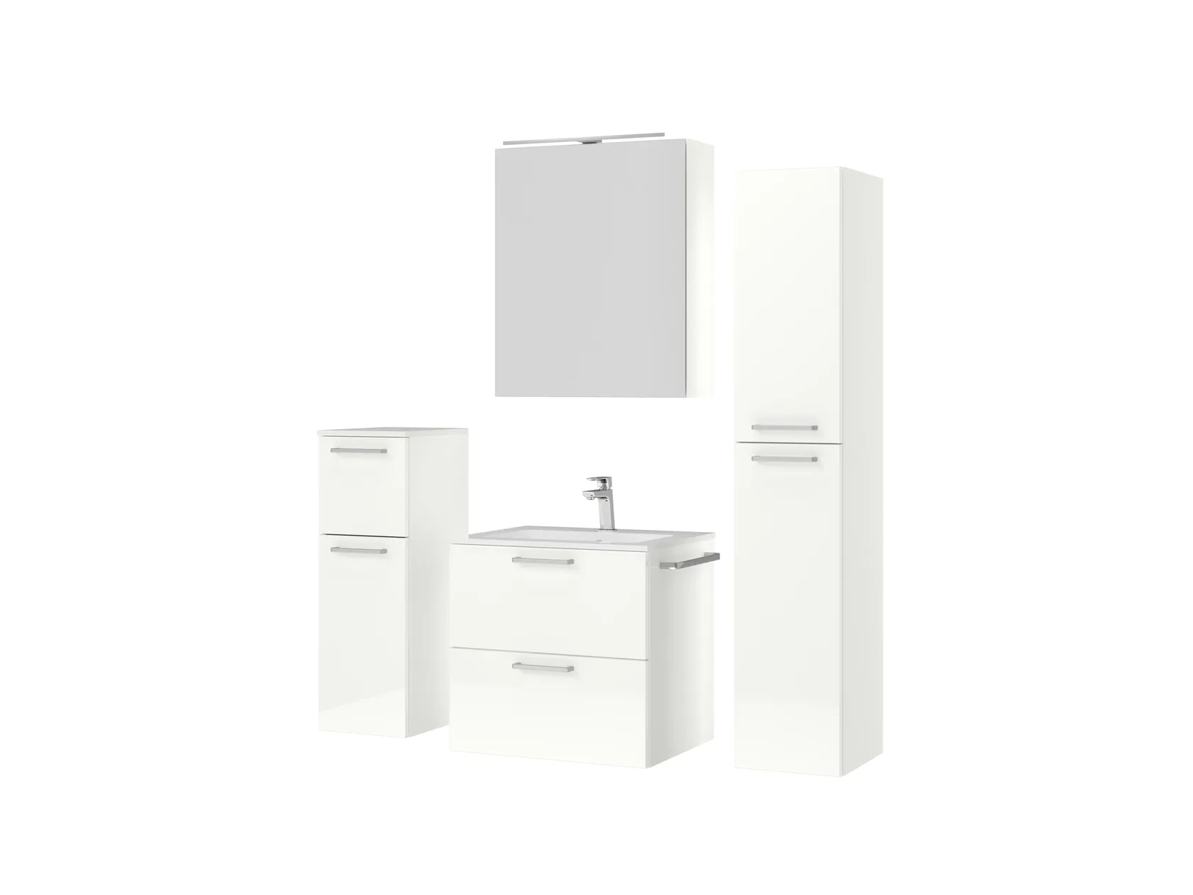 Atlas Ensemble sous vasque avec miroir et colonnes 5