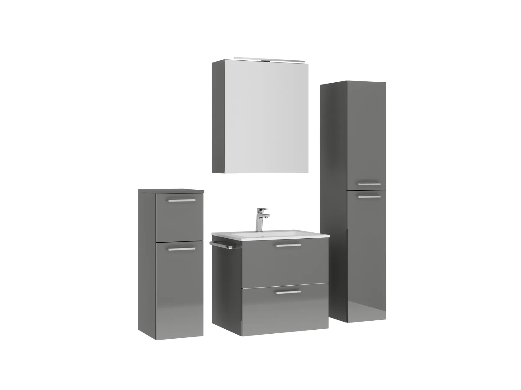 Atlas Ensemble sous vasque avec miroir et colonnes 3