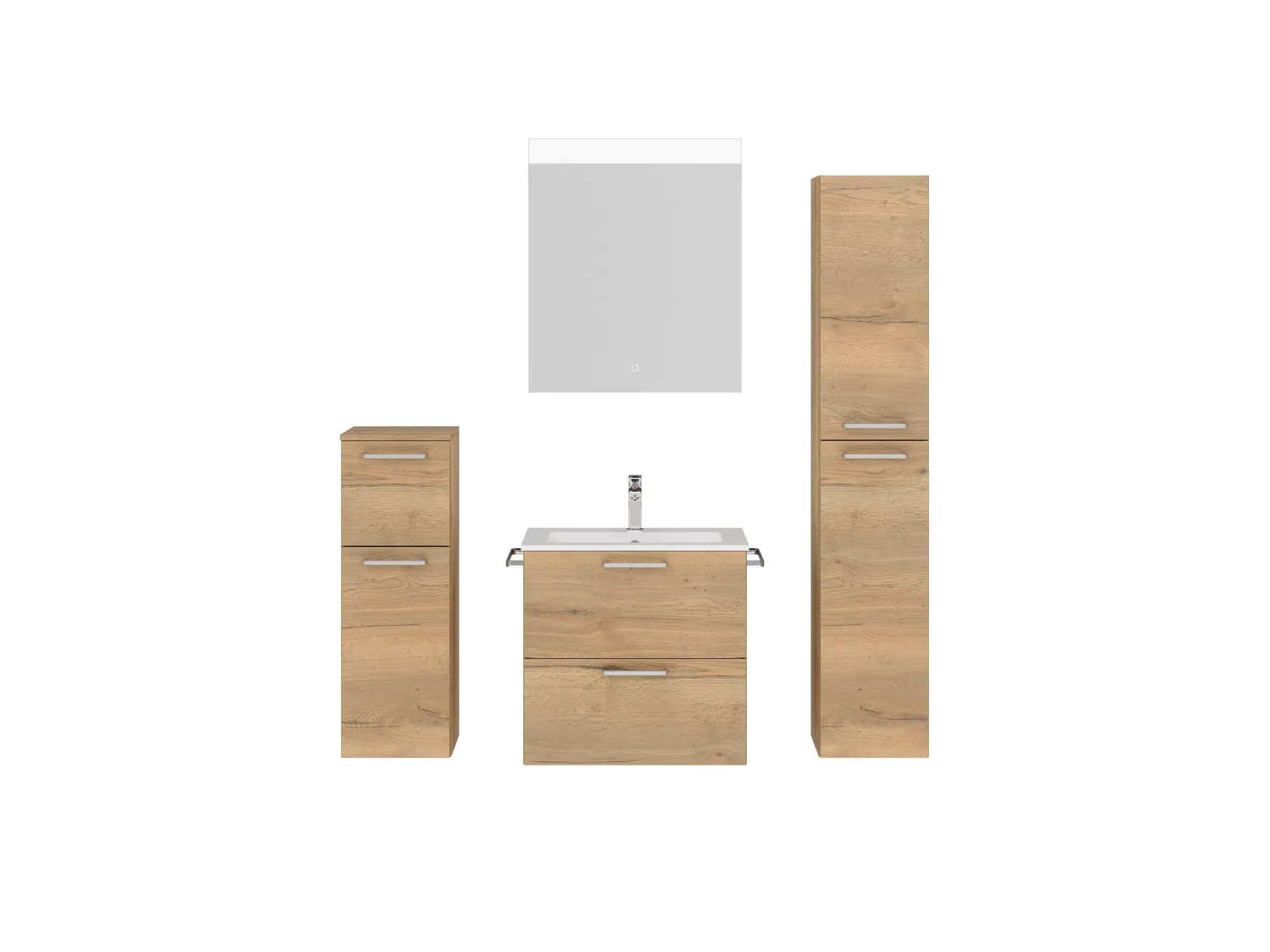 Atlas Ensemble sous vasque avec miroir et colonnes 1