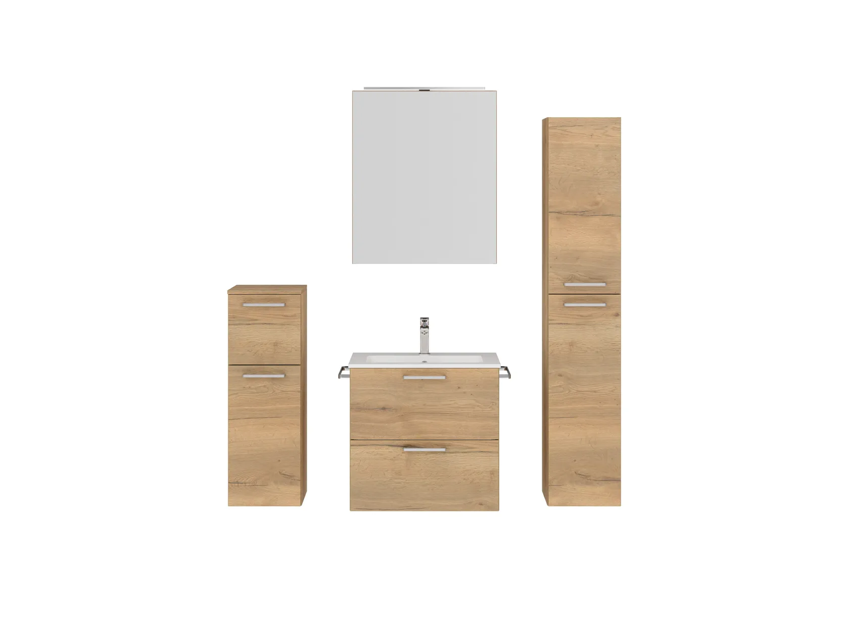 Atlas Ensemble sous vasque avec miroir et colonnes 1