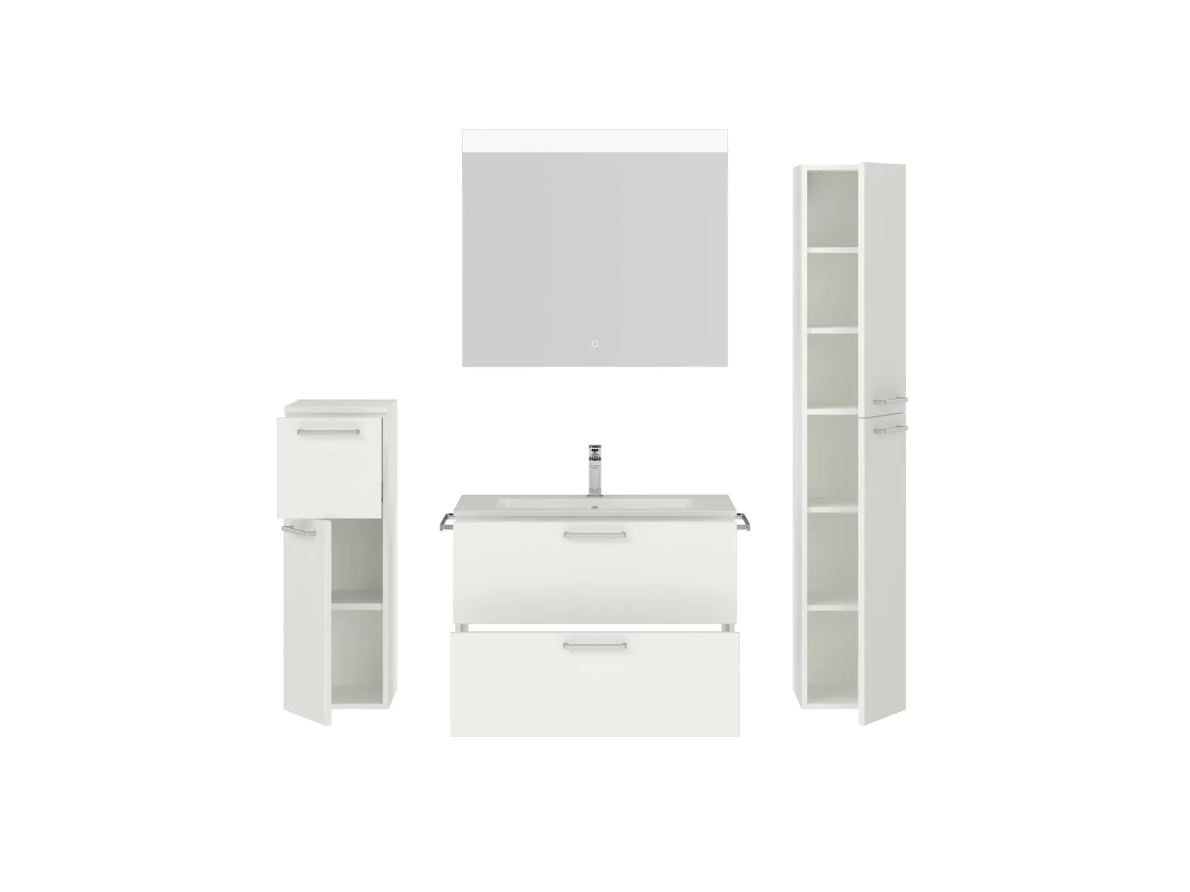 Atlas Ensemble sous vasque avec miroir et colonnes 2