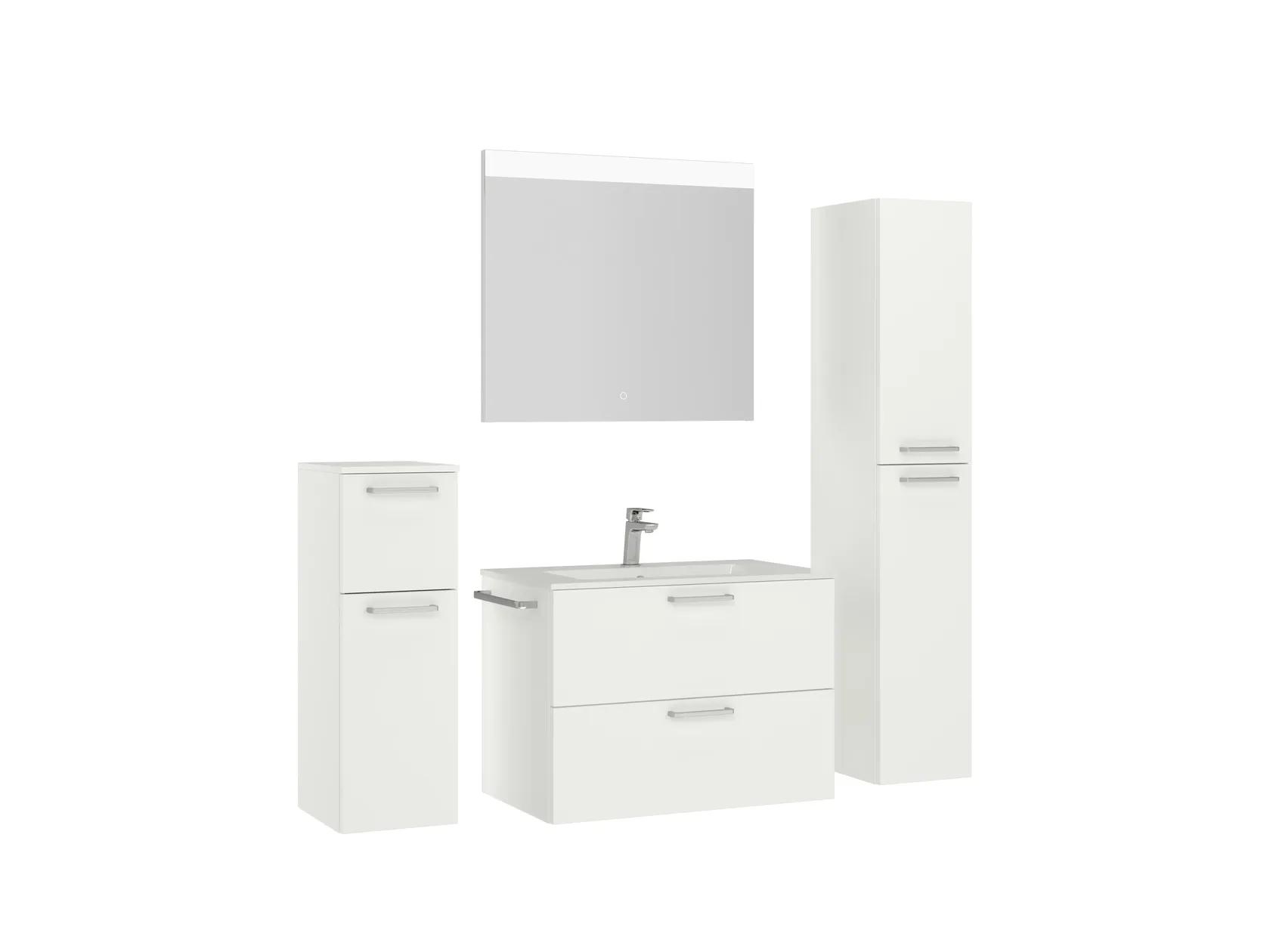 Atlas Ensemble sous vasque avec miroir et colonnes 3