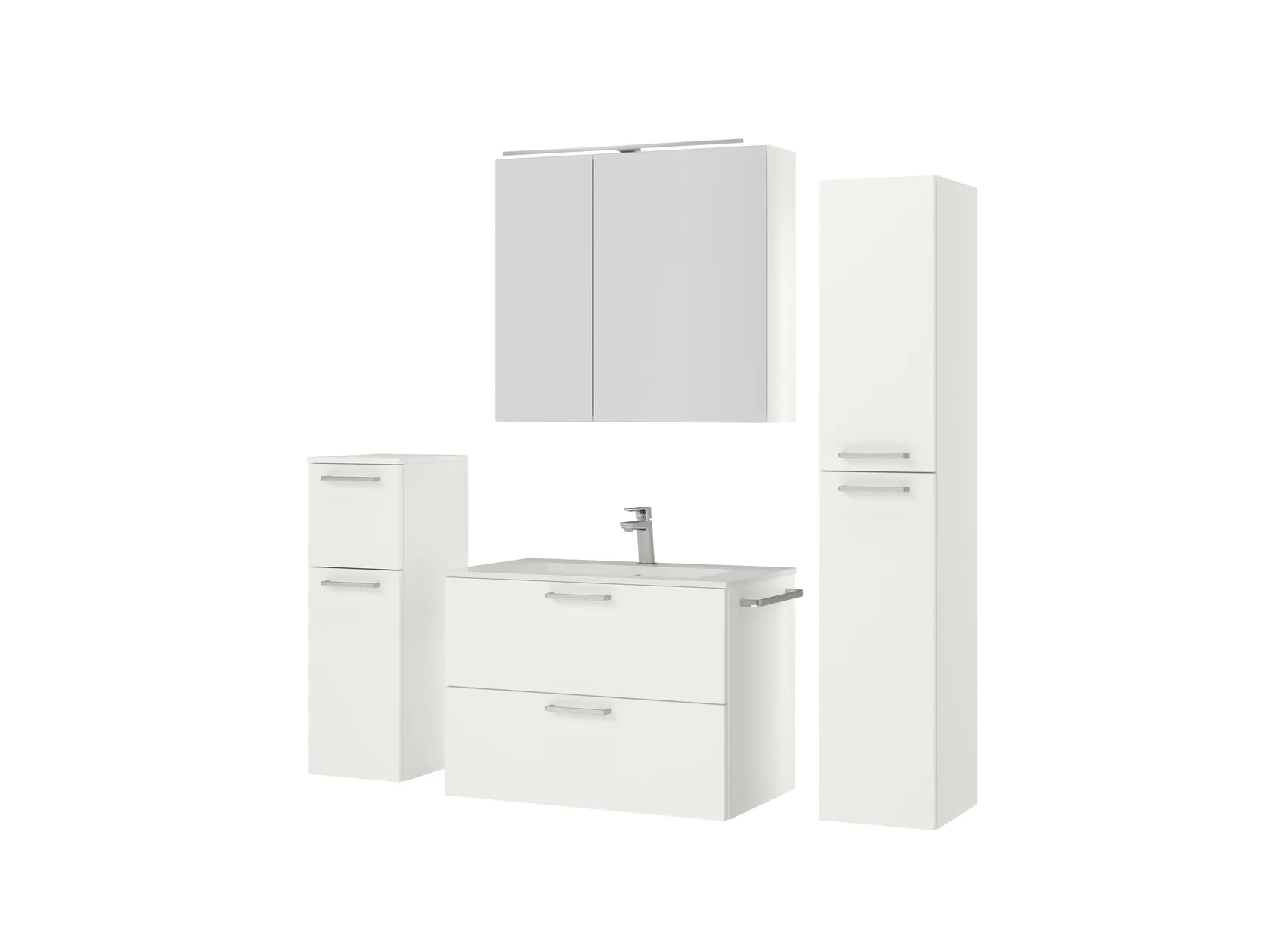 Atlas Ensemble sous vasque avec miroir et colonnes 5