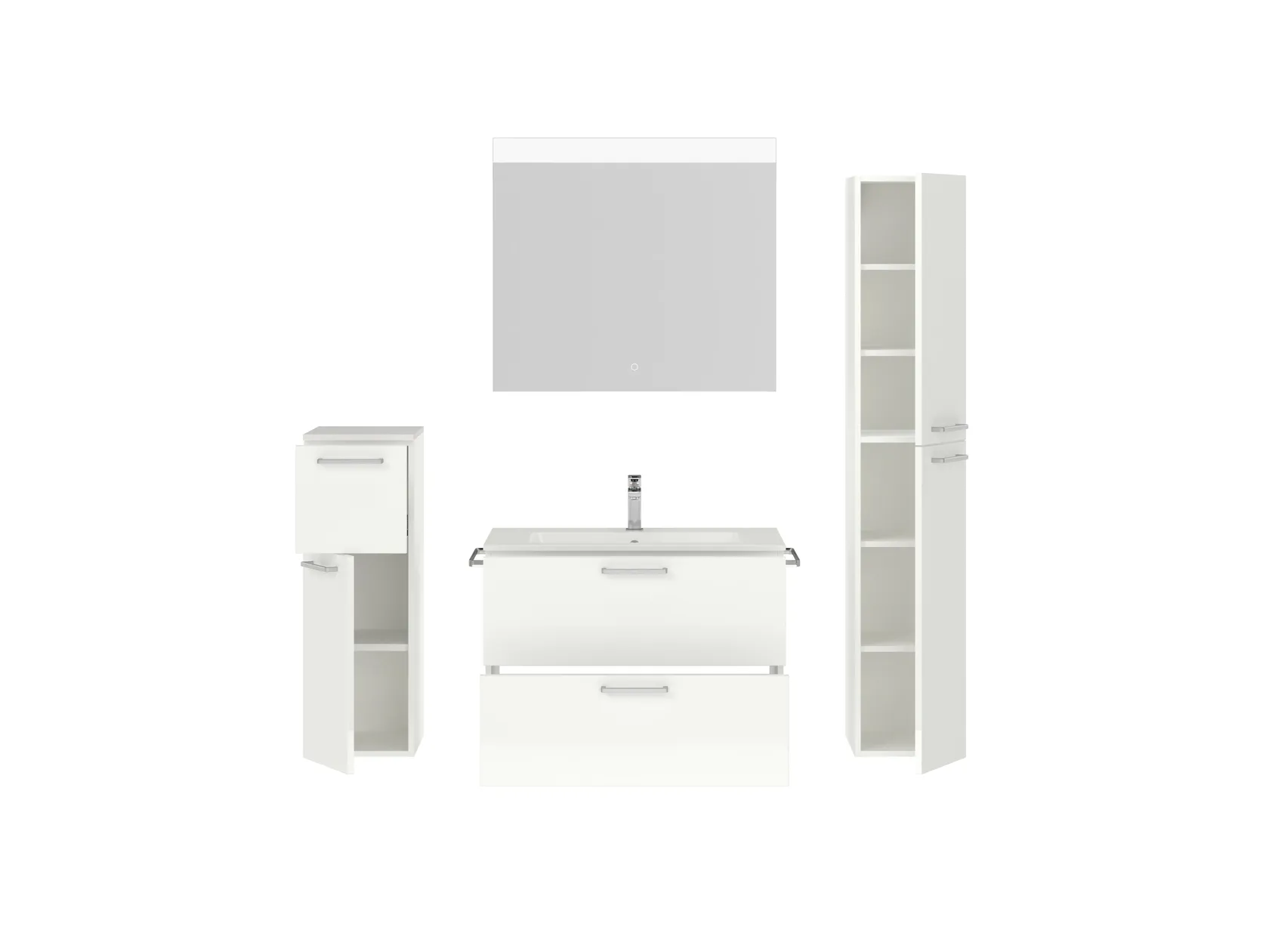 Atlas Ensemble sous vasque avec miroir et colonnes 2